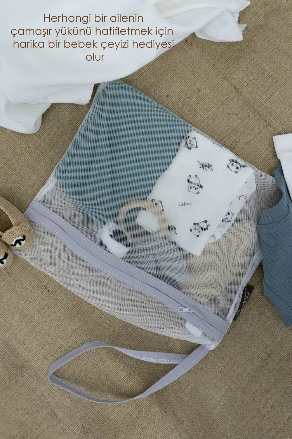 3'lü Çamaşır Yıkama Filesi, Kirli/Temiz Bebek Kıyafet Torbası, Ki