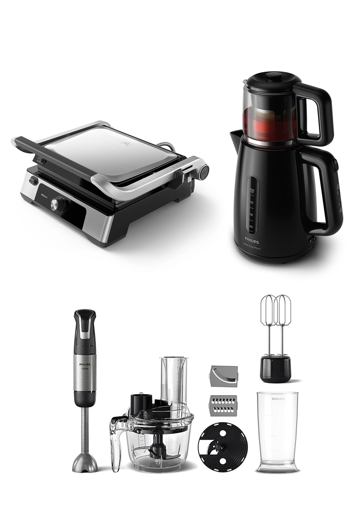 3'lü Çeyiz Seti (HD6301/90 Tost Makinesi + HD7301/00 Çay Makinesi