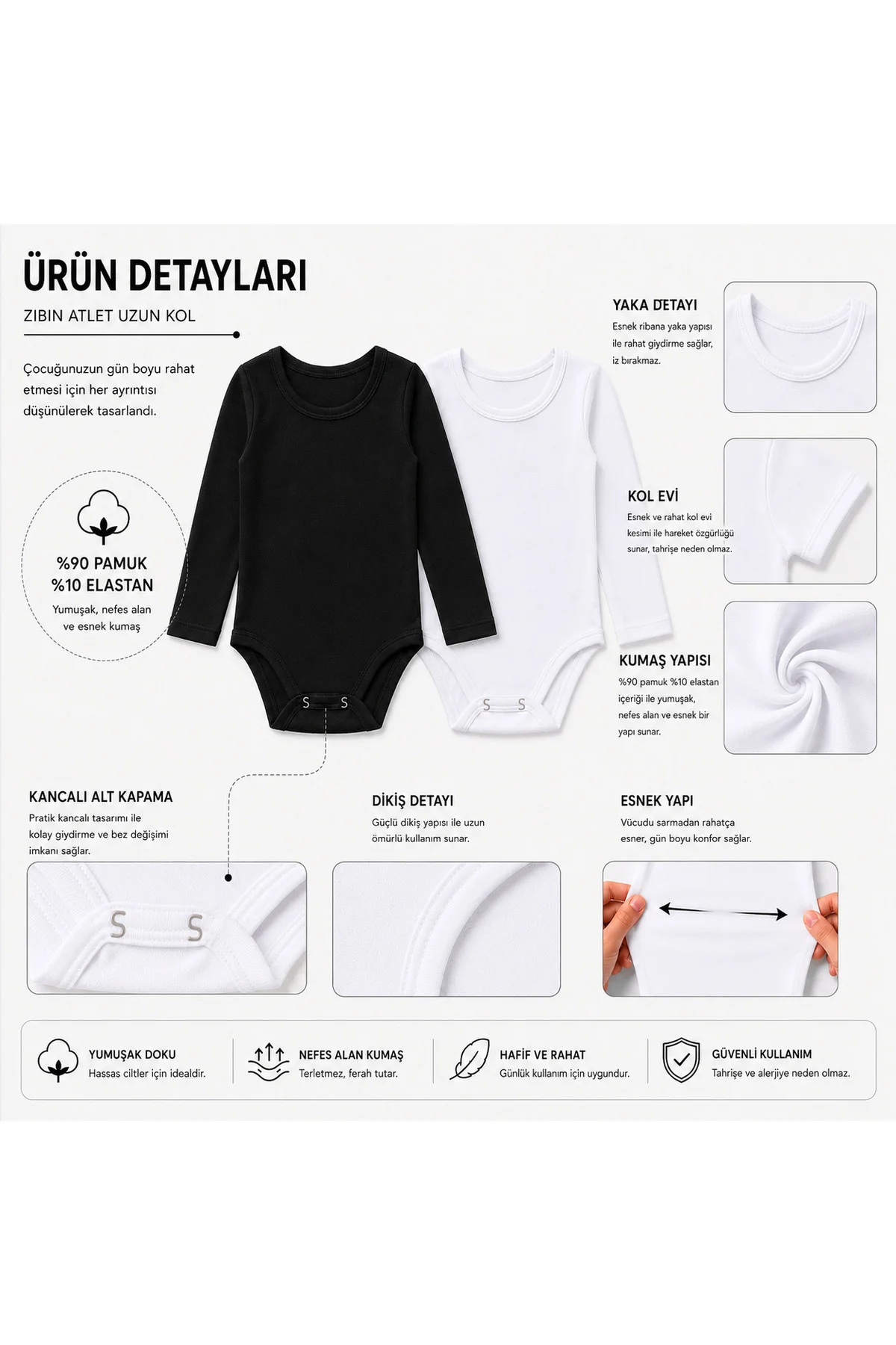 3’lü Çocuk Uzun Kollu Zıbın Body %90 Pamuk %10 Elastan Kancalı Alt Kapama Esnek ve Rahat 4-12 Yaş 3’lü Çocuk Uzun Kollu Zıbın Body %90 Pamuk %10 Elastan Kancalı Alt Kapama Esnek ve Rahat 4-12 Yaş