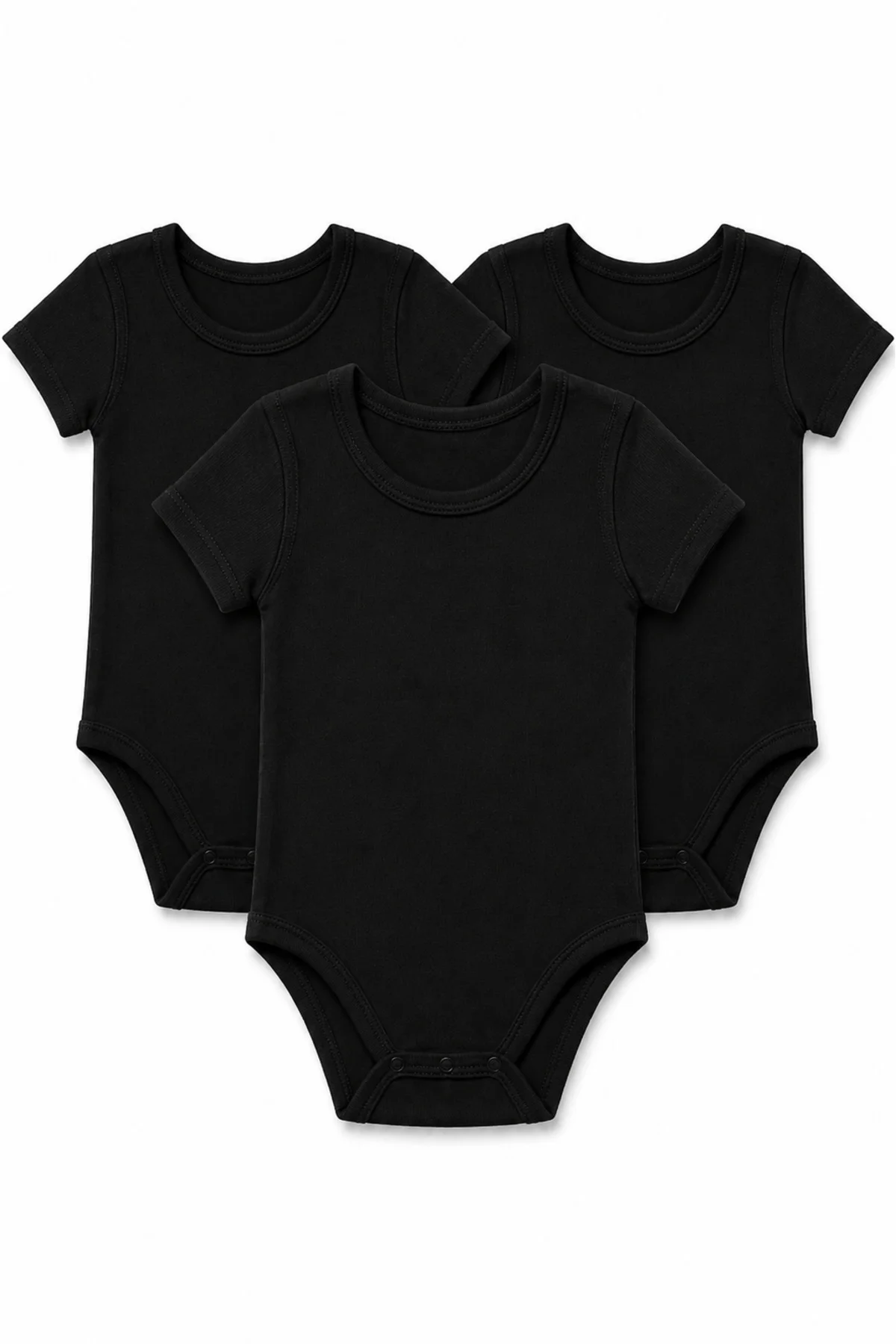 3’lü Çocuk Yarım Kollu Zıbın Body %90 Pamuk %10 Elastan Kancalı Alt Kapama Siyah Beyaz 4-12 Yaş 3’lü Çocuk Yarım Kollu Zıbın Body %90 Pamuk %10 Elastan Kancalı Alt Kapama Siyah Beyaz 4-12 Yaş