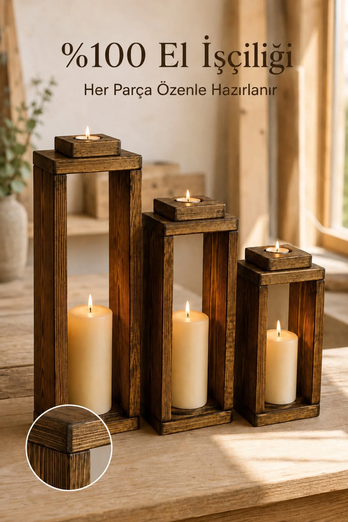 3'lü Dekoratif Ahşap Mumluk Seti, Tealight Mumluk Lüks Mum Salon Balkon Mumluğu 3'lü Dekoratif Ahşap Mumluk Seti, Tealight Mumluk Lüks Mum Salon Balkon Mumluğu Fiyatı, Yorumları ve Özellikleri