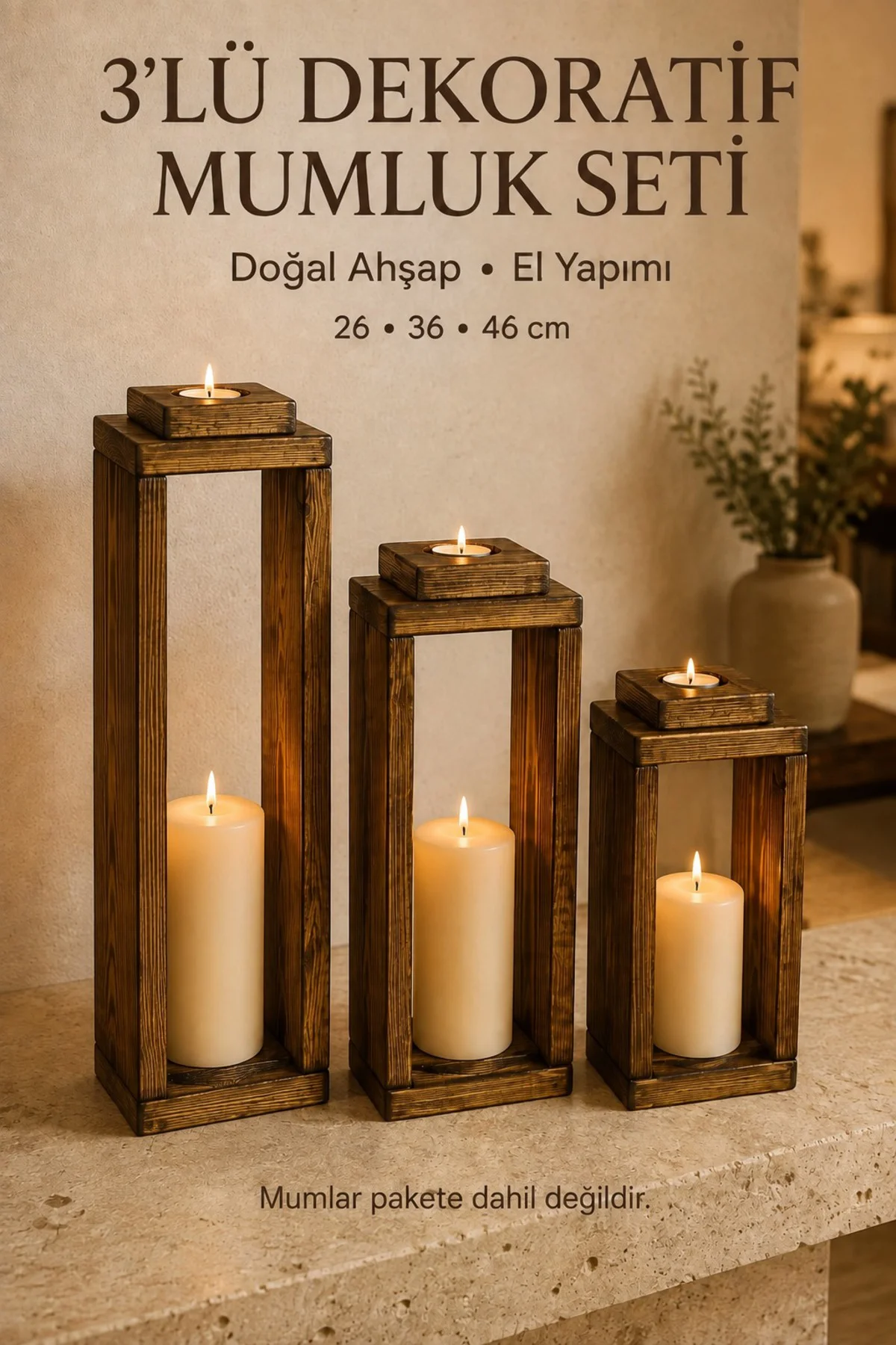 3'lü Dekoratif Ahşap Mumluk Seti, Tealight Mumluk Lüks Mum Salon Balkon Mumluğu 3'lü Dekoratif Ahşap Mumluk Seti, Tealight Mumluk Lüks Mum Salon Balkon Mumluğu Fiyatı, Yorumları ve Özellikleri