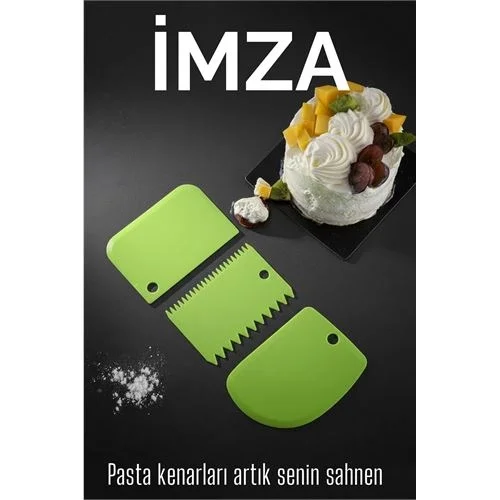3’lü Dekoratif Şekillendirme Aparatı Hamur Pasta Kesici Kazıma  (