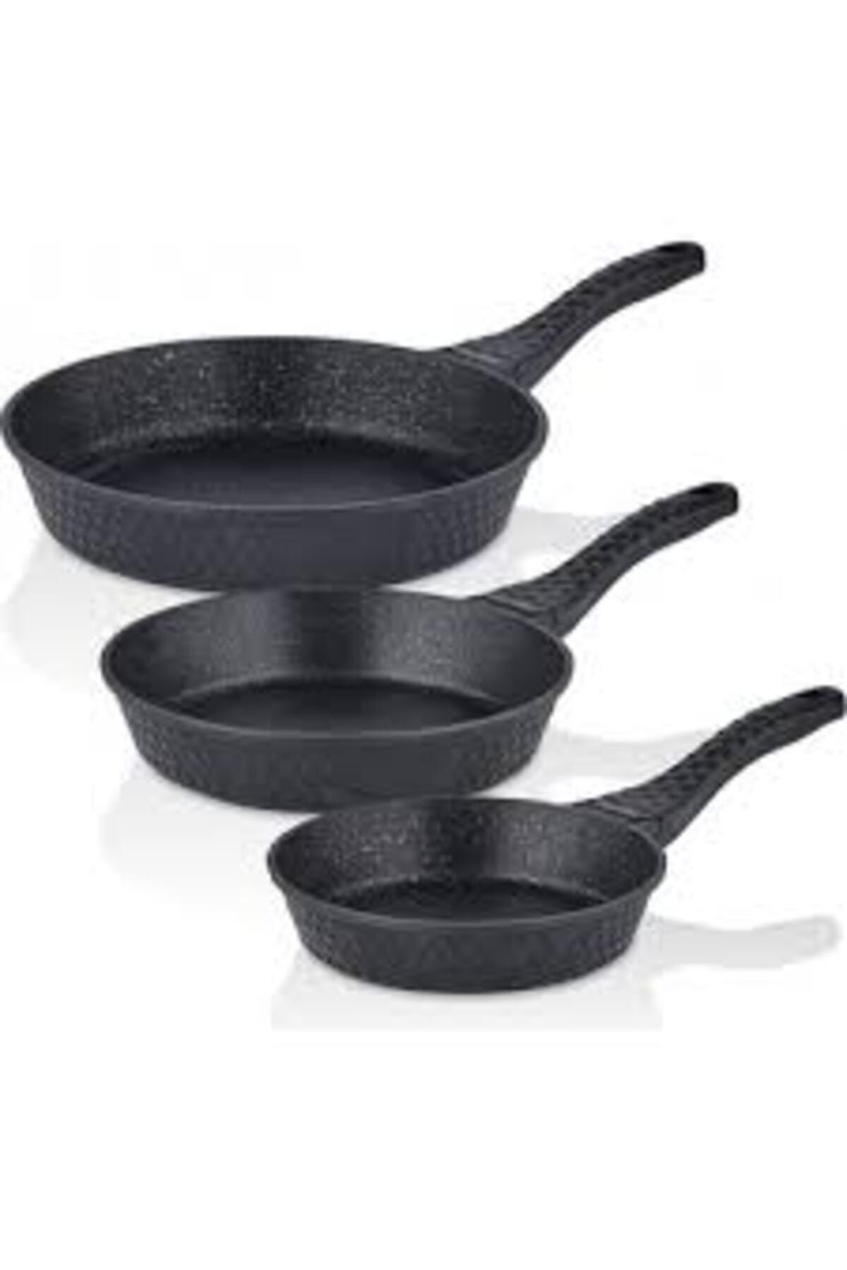 Kekikdükkan 3'Lü Döküm Granit Tava 18-22-26Cm