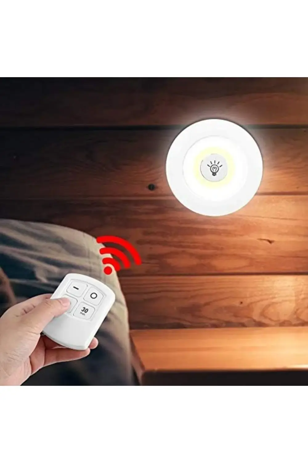 3'lü Dolap Işık Kısılabilir COB Gece Lambası, Uzaktan Kumandalı D