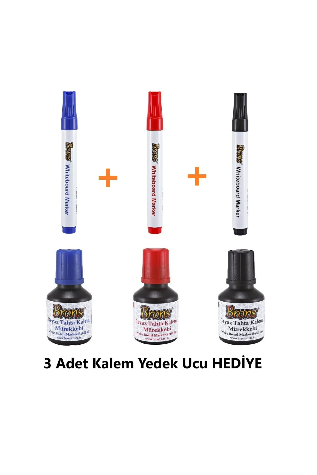 3'lü Doldurulabilir Tahta Kalem Seti - 3 Tahta Kalemi - 30ml 3 Re