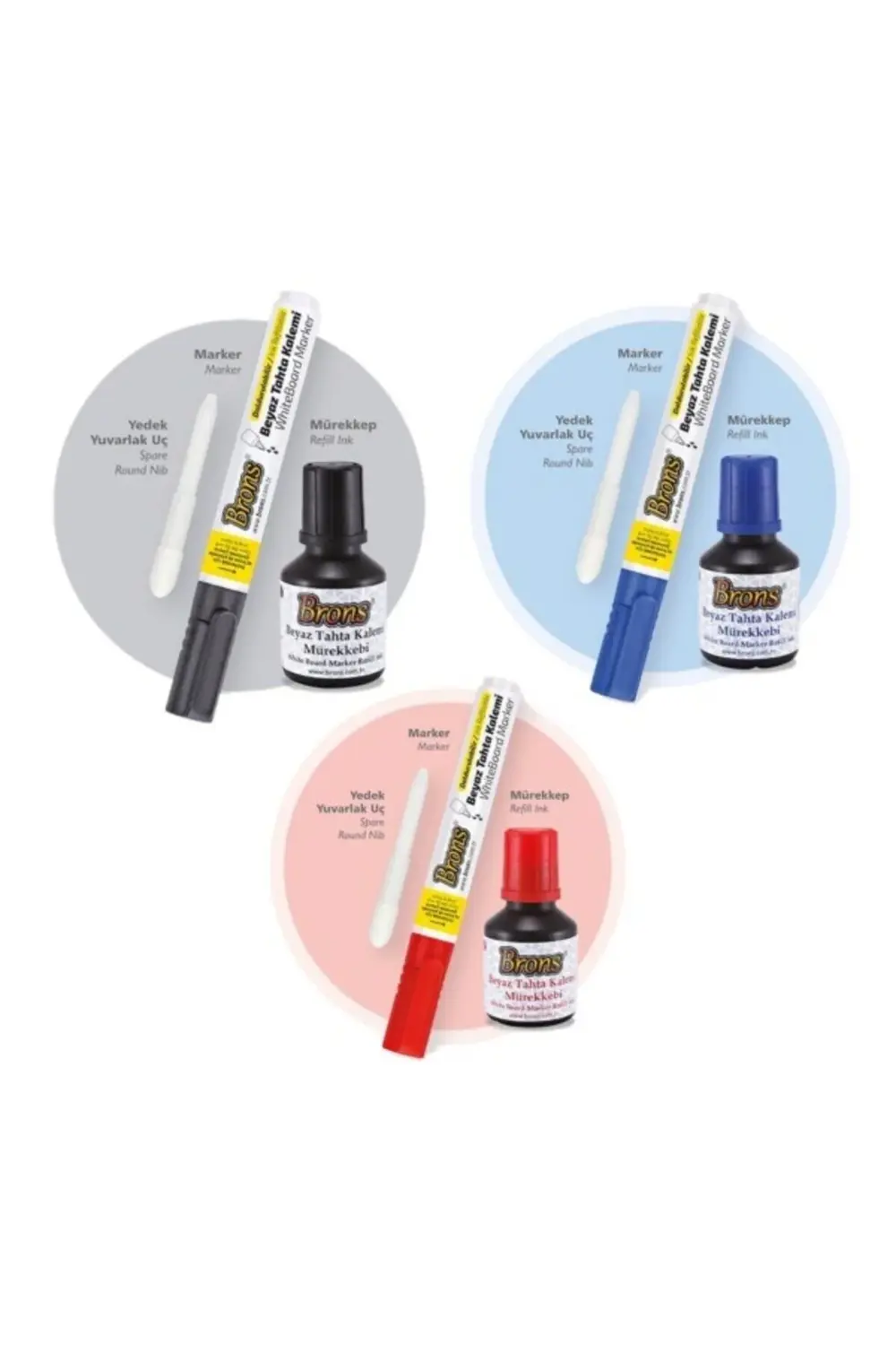 3'lü Doldurulabilir Tahta Kalem Seti - 3 Tahta Kalemi - 30ml 3 Re