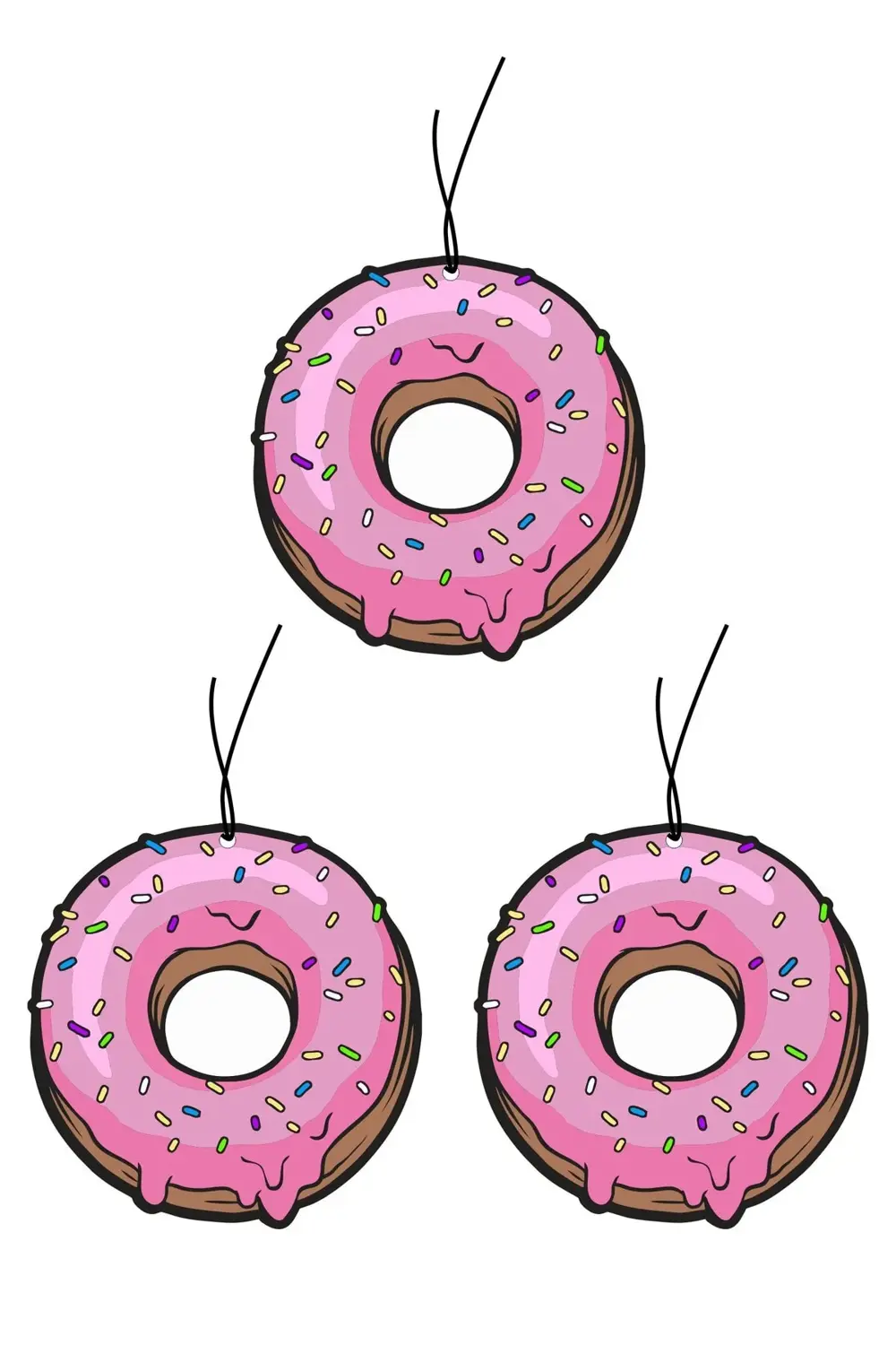 3'lü Donut Tasarımlı Dekoratif Araba Oto Kokusu Ve Aksesuarı