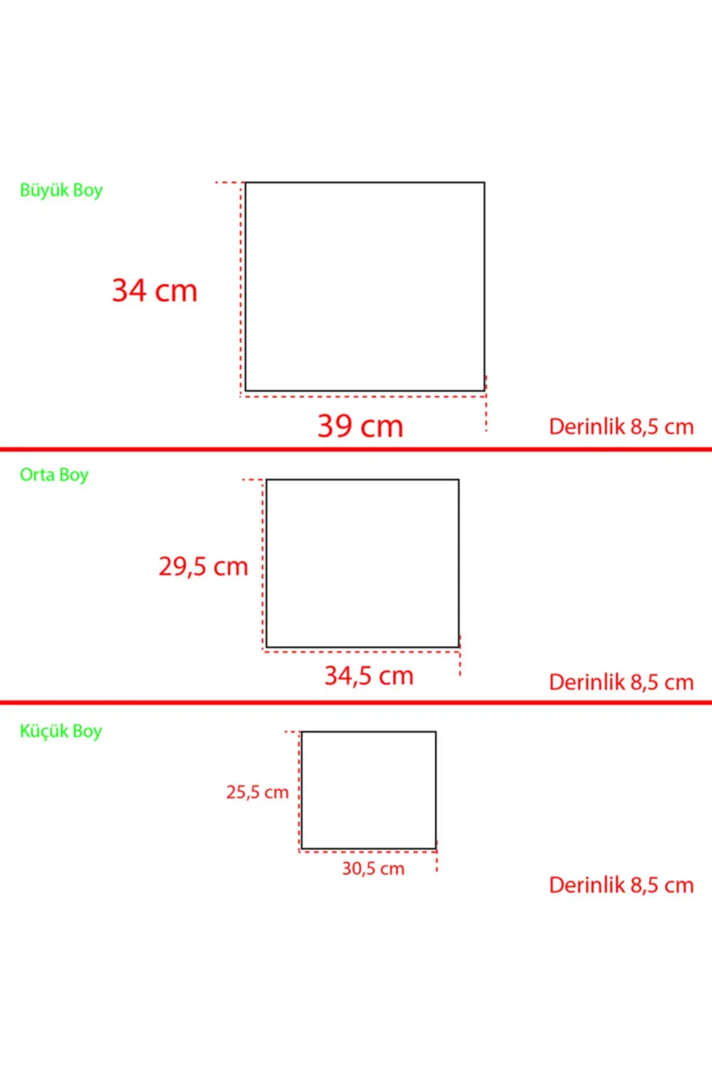 3'lü Dörtgen Ham Ağaç Dekoratif Raf
