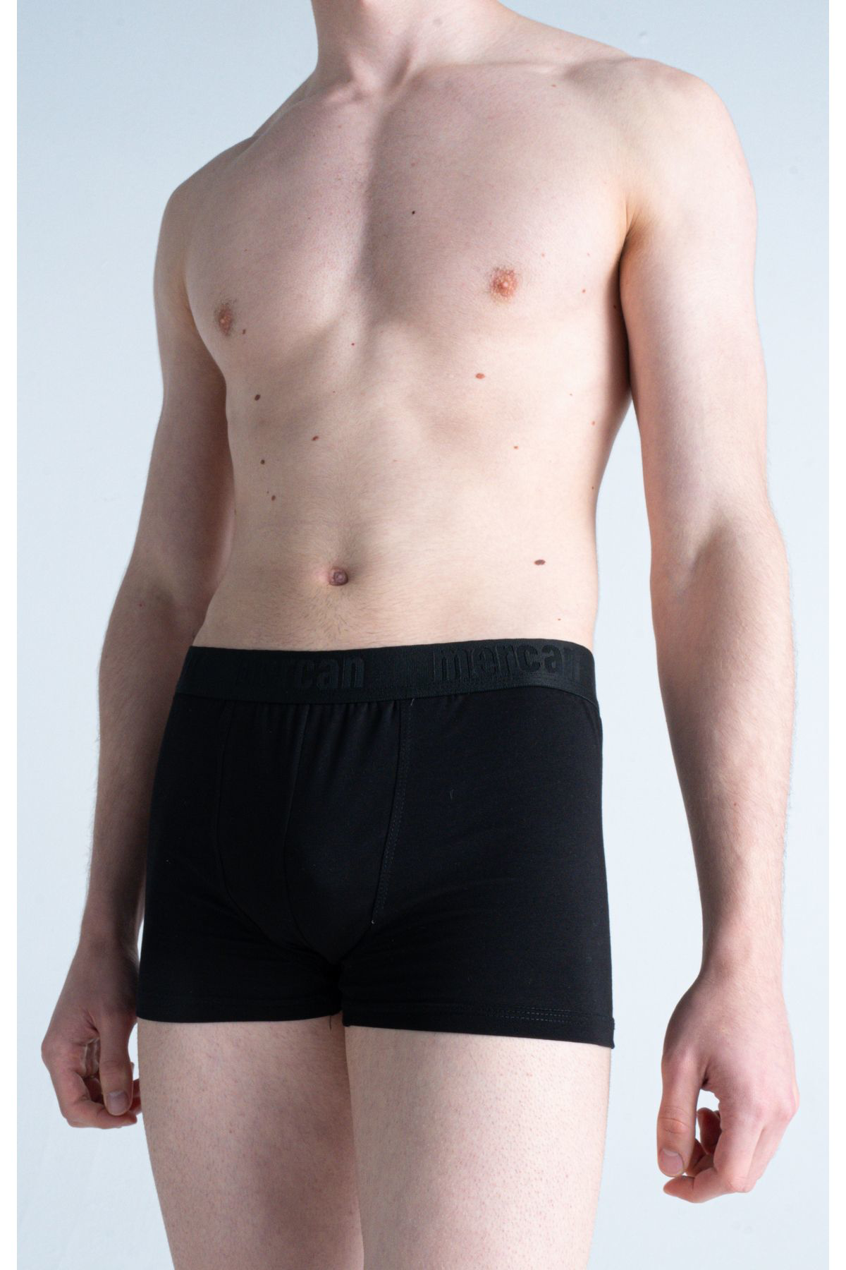 Mercan 3'Lü Erkek Çok Renkli Pamuklu Likralı Boxer (Siyah Antrasit Shark