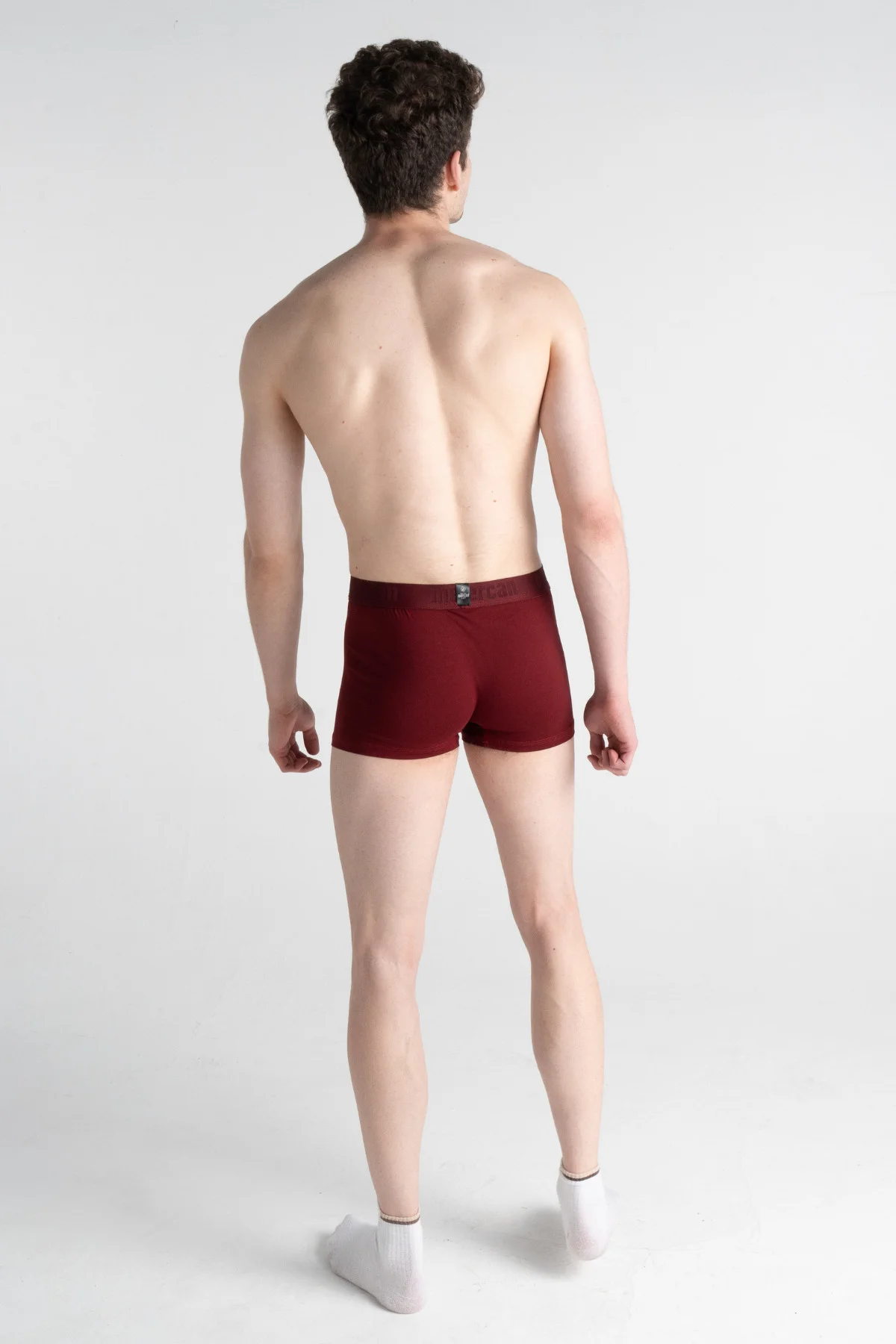 3'lü Erkek Pamuklu Likralı Esnek Boxer (BORDO BEYAZ SİYAH)