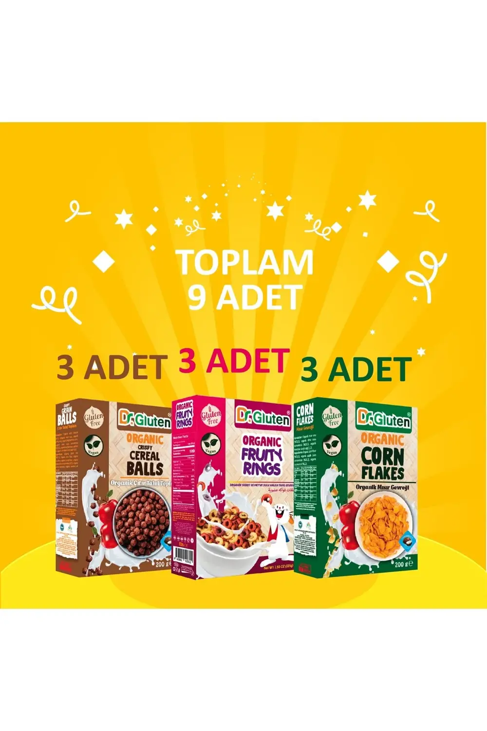 Dr.Gluten 3'Lü Gevrekler Serisi (Mısır,Çıtır,Halka)