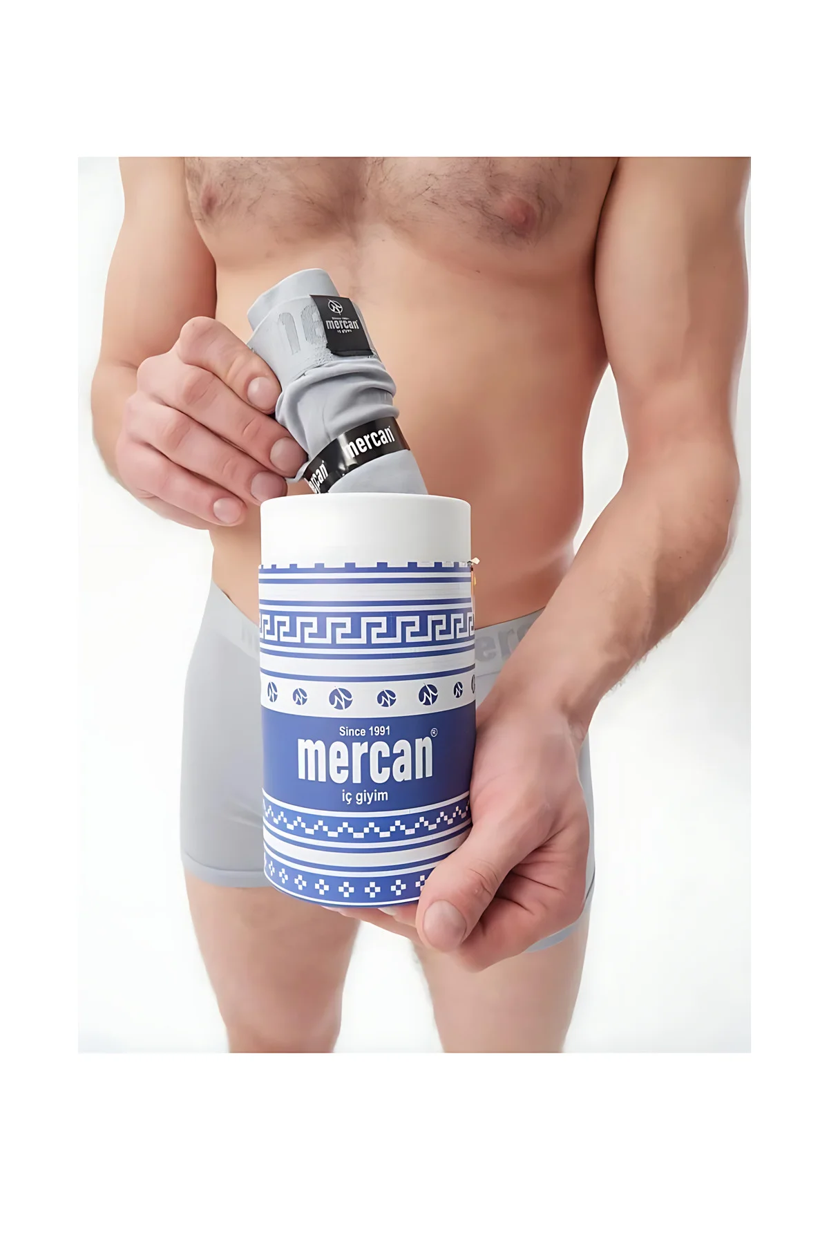 3'lü Gri Modal Boxer