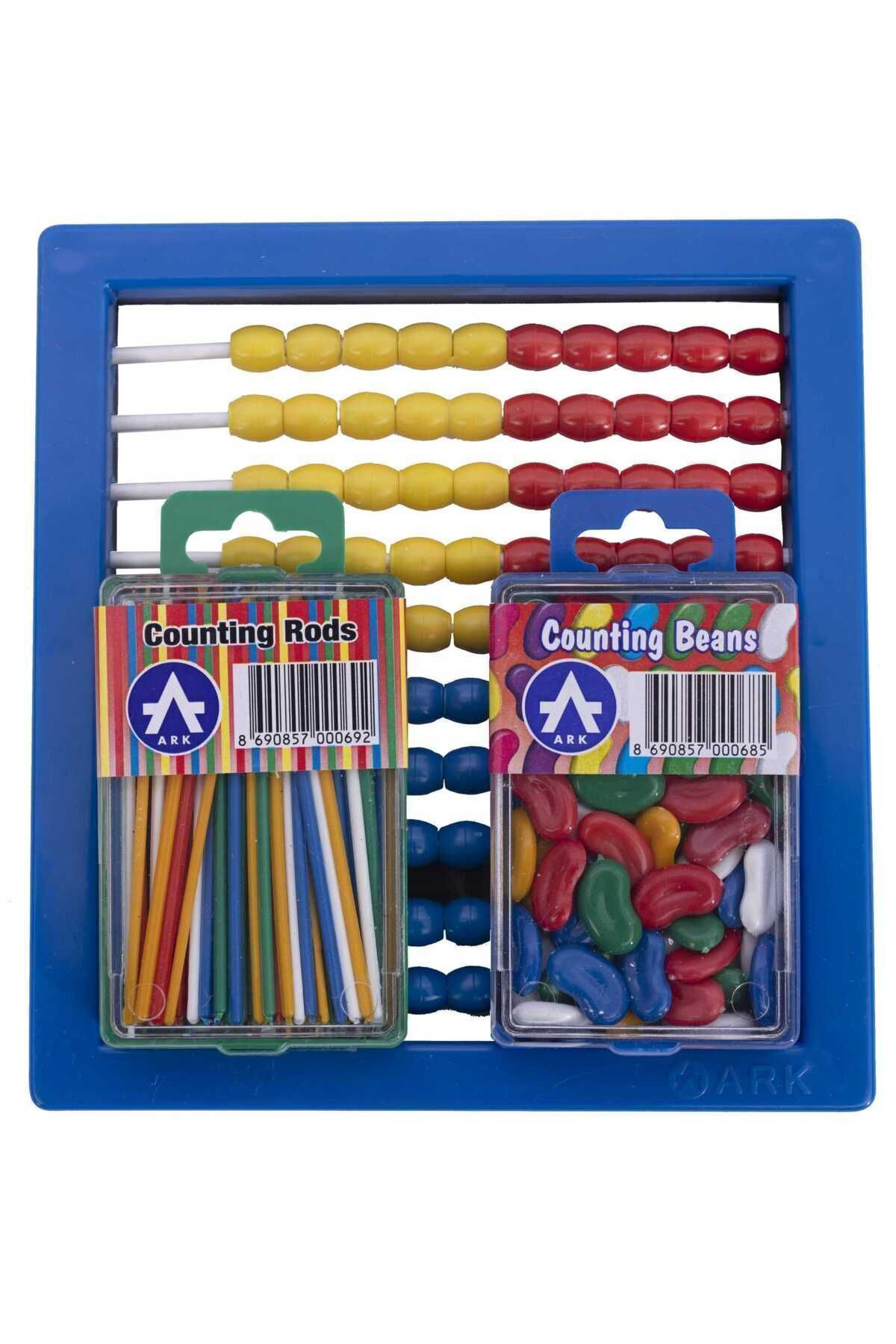 Ark 3'Lü İlkokul Seti Abaküs + Sayma Çubukları + Sayma Fasulyeleri
