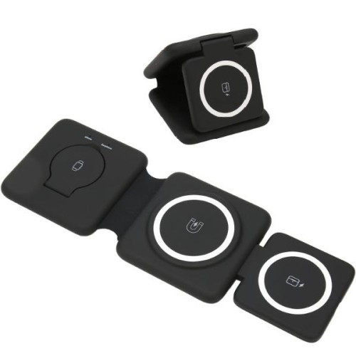 3'lü Kablosuz Şarj Standı iPhone Apple Watch AirPods Android Uyum 3'lü Kablosuz Şarj Standı iPhone Apple Watch AirPods Android Uyum