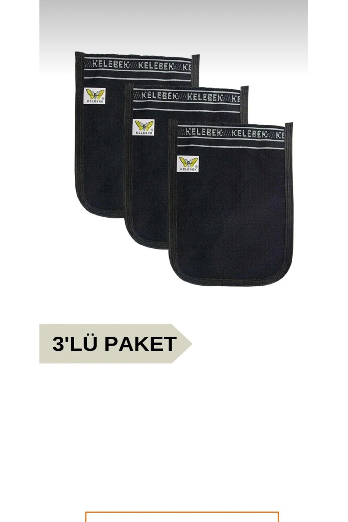 3’lü kalın siyah osmanlı hamam kesesi