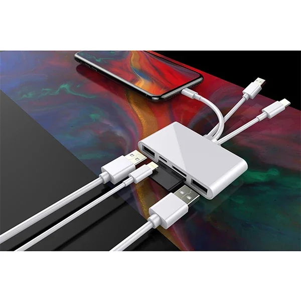 3’lü Kamera Hafıza Kartı Okuyucu iPhone+Type-C+USB-A
