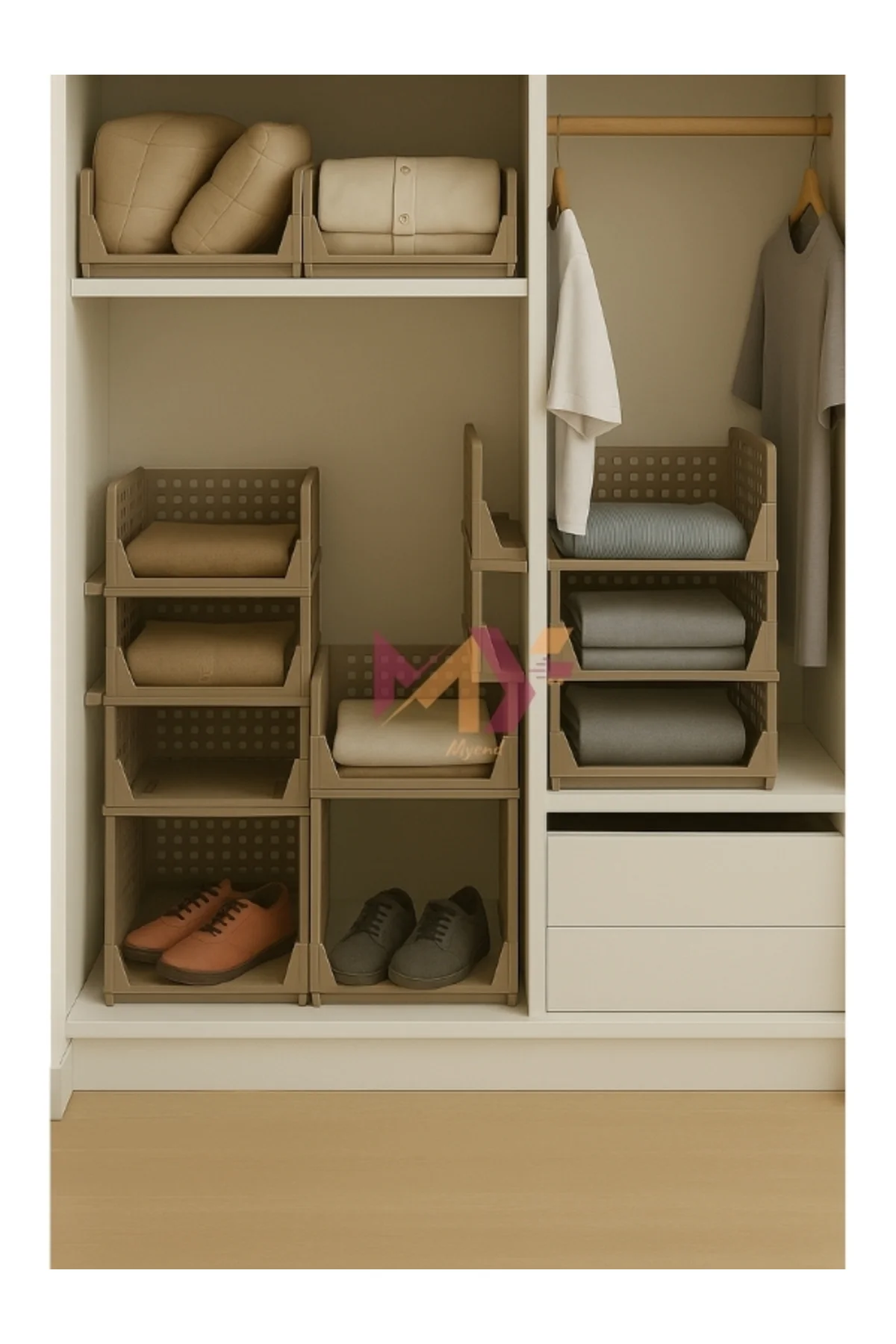 3'lü Kayar Raf Sistemi, Dolap İçi Düzenleyici Modüler Raf