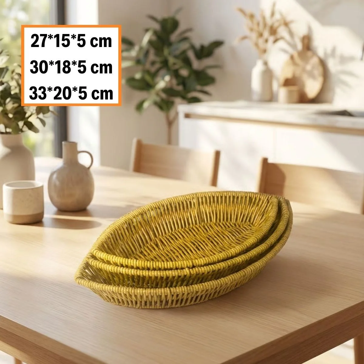 3’lü Kayık Formlu Plastik Rattan Sepet Seti–Hasır Görünümlü Ekmek, Meyve ve Sunum Sepetleri, Çok Amaçlı Masaüstü Organizer 3’lü Kayık Formlu Plastik Rattan Sepet Seti–Hasır Görünümlü Ekmek, Meyve ve Sunum Sepetleri, Çok Amaçlı Masaüstü Organizer