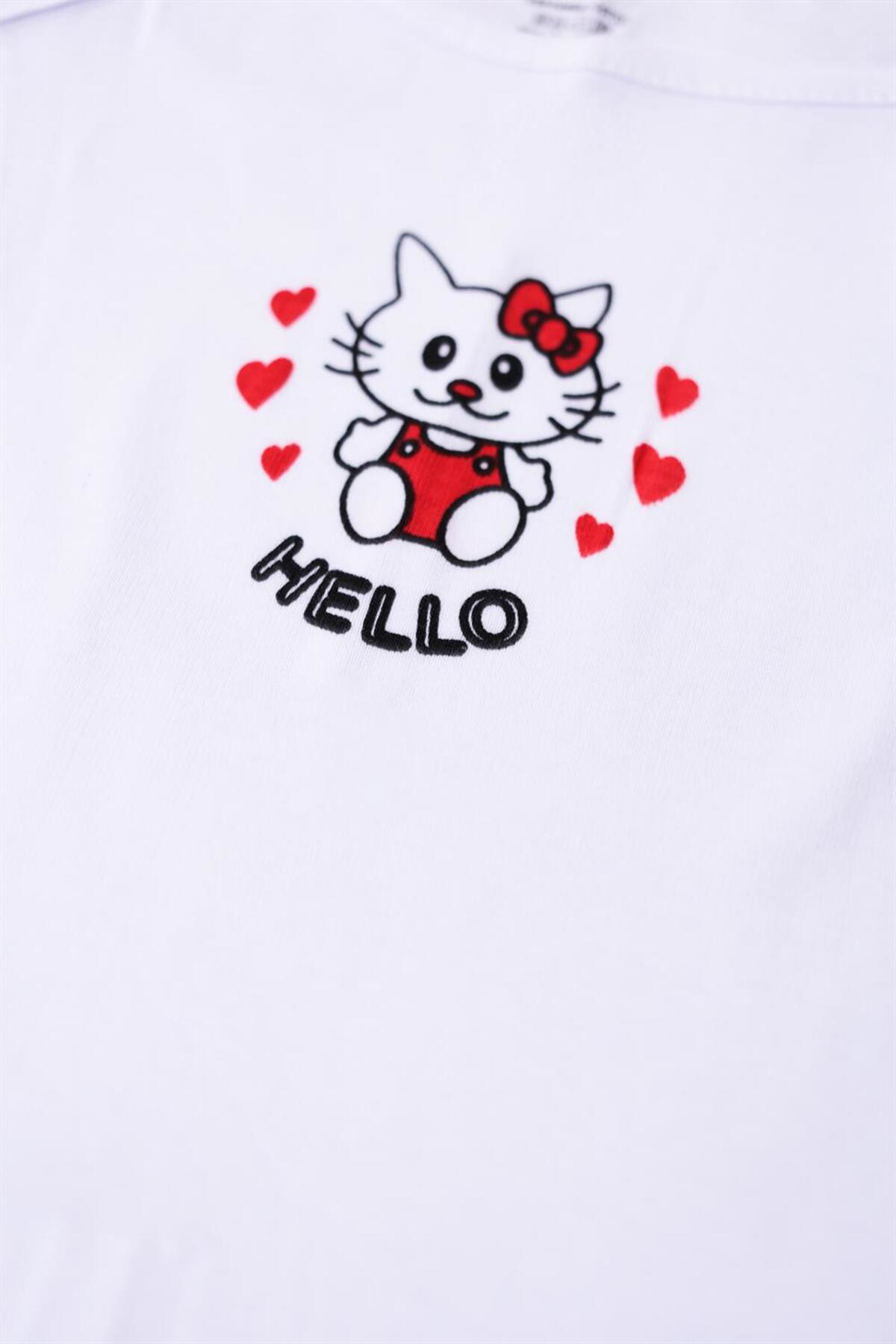 3'lü Kız Çocuk Hello Kitty Desenli Atlet