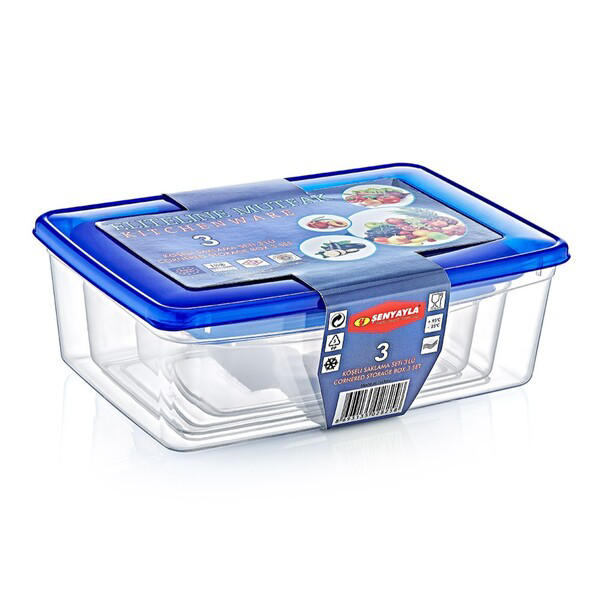 3'lü Köşeli Saklama Kabı Seti