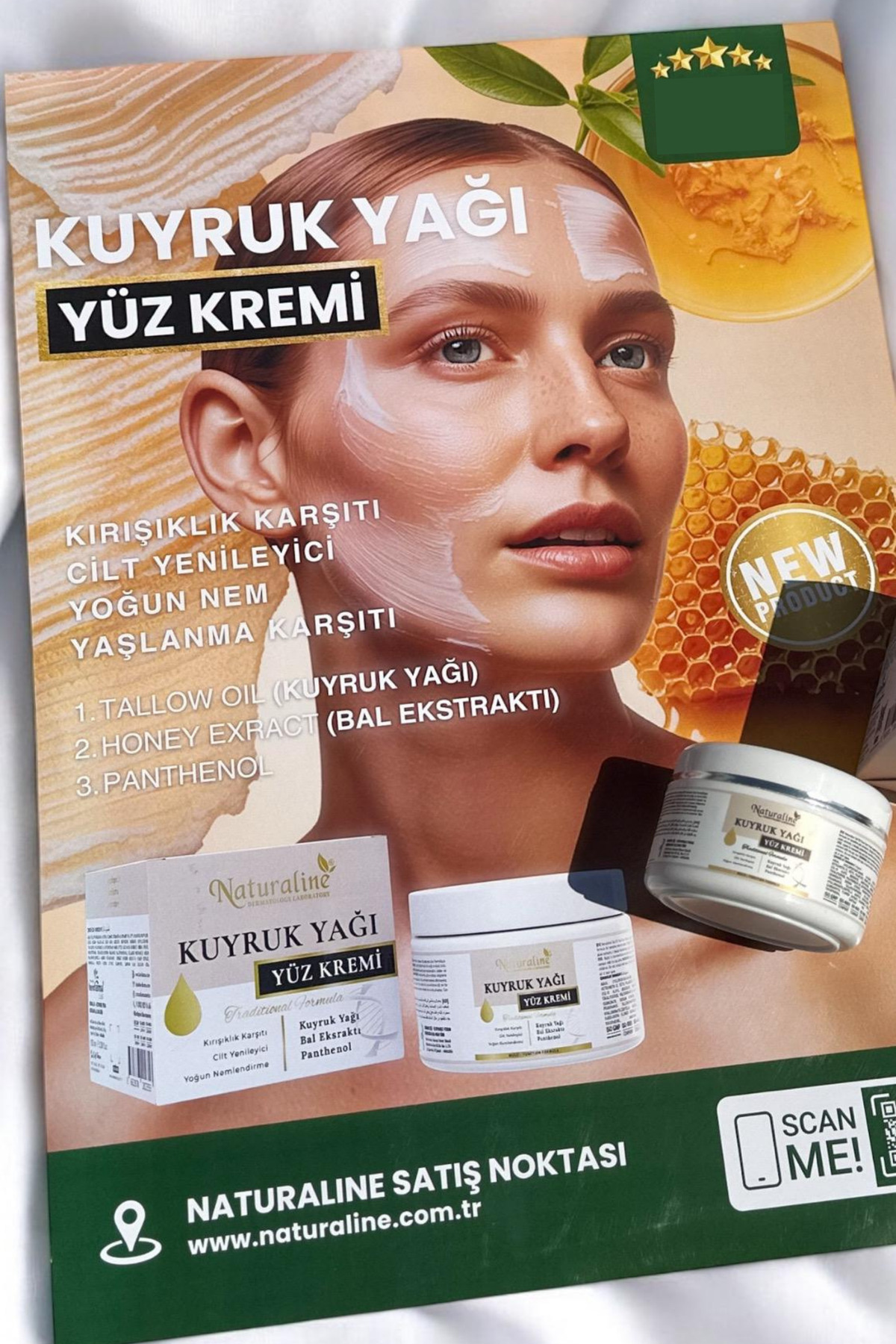 3‘lü Kuyruk Yağı Yüz Kremi 100ml