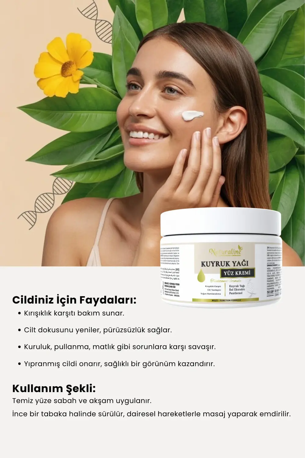 3‘lü Kuyruk Yağı Yüz Kremi 100ml