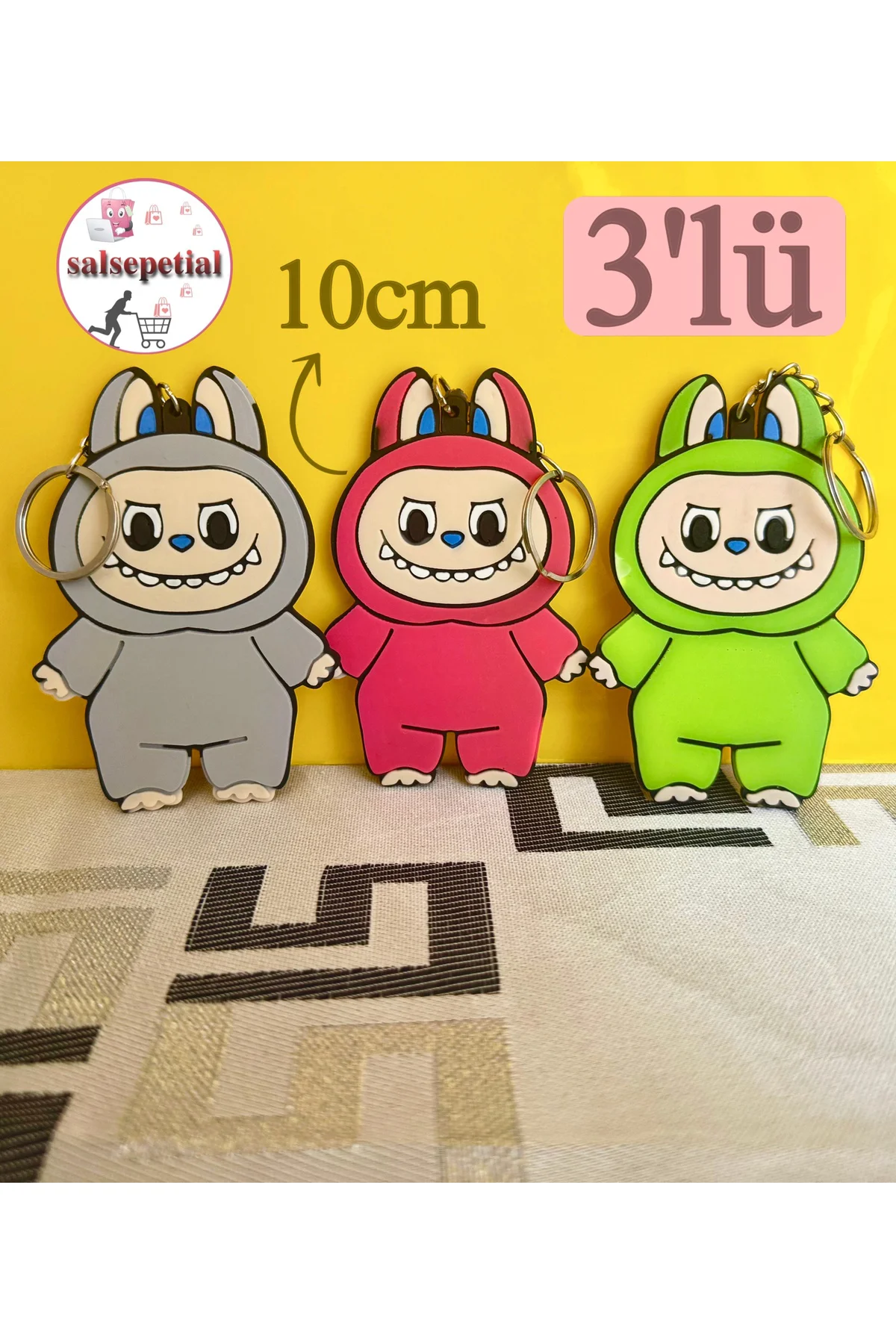 3’lü Labubu Anahtarlık 10cm Labubu Oyuncak Labubu Figür Anahtarlı