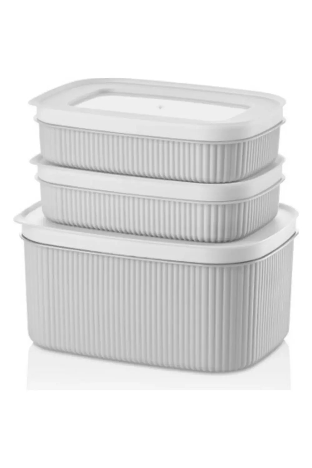 3'lü Line Saklama Kabı Seti, 2 Boy Pratik Erzak Meyve Sebze Sakla 3'lü Line Saklama Kabı Seti, 2 Boy Pratik Erzak Meyve Sebze Sakla