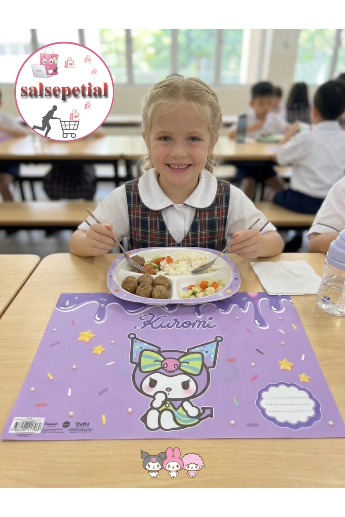 3'lü Lisanslı Kuromi Beslenme Örtüsü Kuromi My Melody Cinnamoroll Kawaii Yıkanabilir Okul Beslenme Örtüsü Seti Kız Model İlkokul Anasınıfı Yemek Bezi 3 Adet