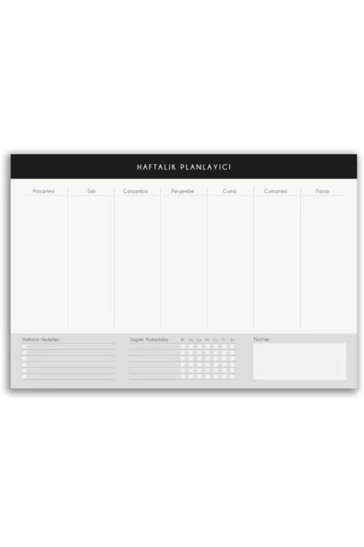 3'lü Masaüstü Planlayıcı Set Siyah Kenarlı (Günlük, Haftalık, Aylık Planlayıcı)