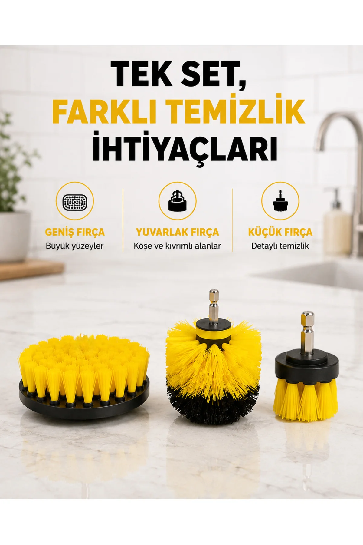 3’Lü Matkap Temizlik Fırçası Seti – Banyo, Mutfak Ve Araç Jantı İçin Etkili Yeni Nesil 3’Lü Matkap Temizlik Fırçası Seti – Banyo, Mutfak Ve Araç Jantı İçin Etkili Yeni Nesil