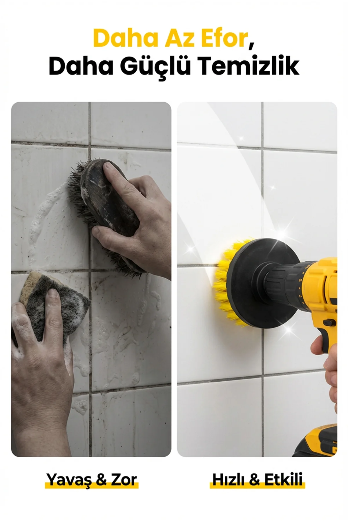 3lü Matkap Ucu Banyo Küvet Duşakabin Araba Tekerliği Koltuk Yıkam