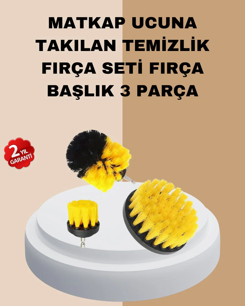 3’lü Matkap Ucu Fırça Takımı - Zorlu Kir ve Lekeler İçin Güçlü Temizlik