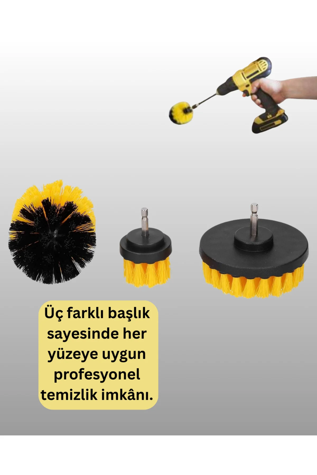 3’lü Matkap Ucu Temizlik Fırçası Seti Çok Amaçlı