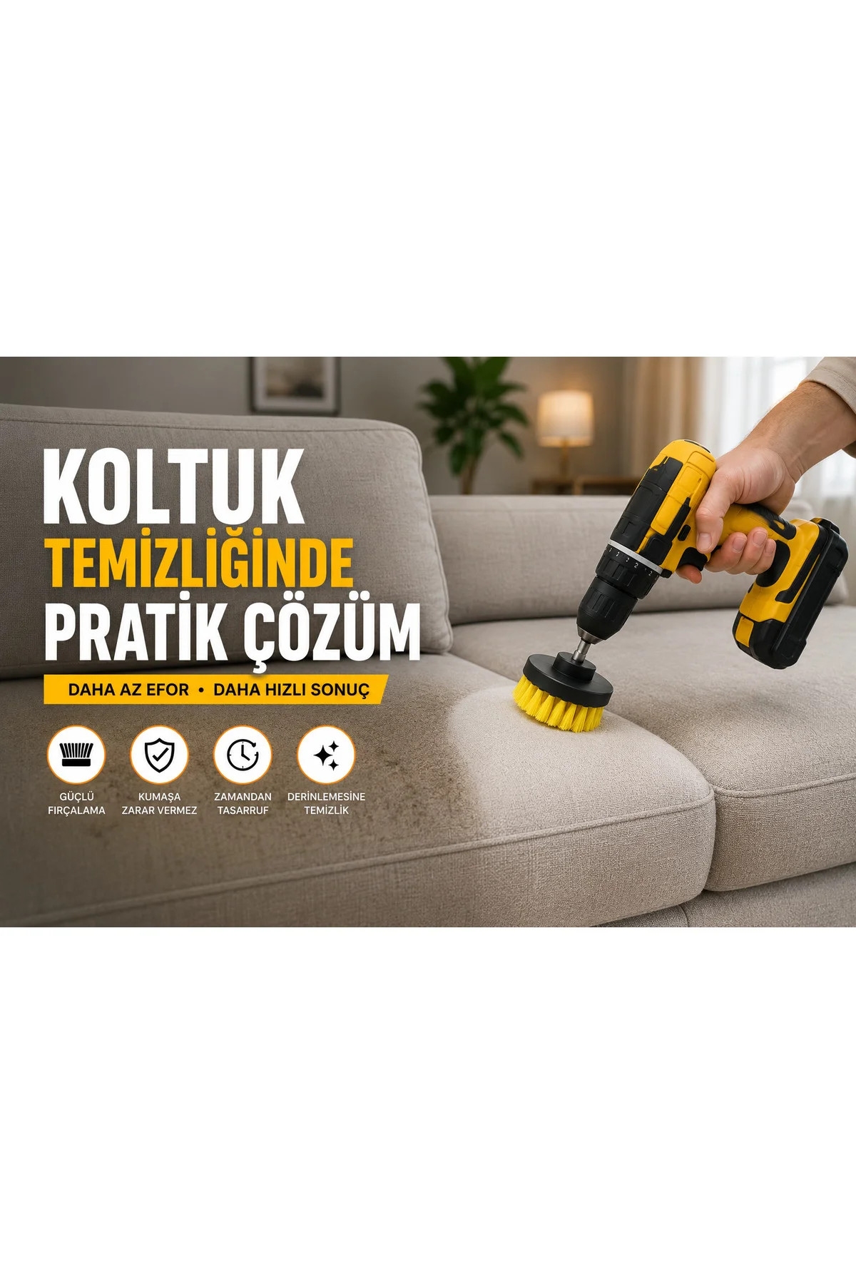 3'lü Matkap Ucu Temizlik Fırçası Seti Halı Koltuk Banyo Duşakabin Jant Temizleme Aparatı