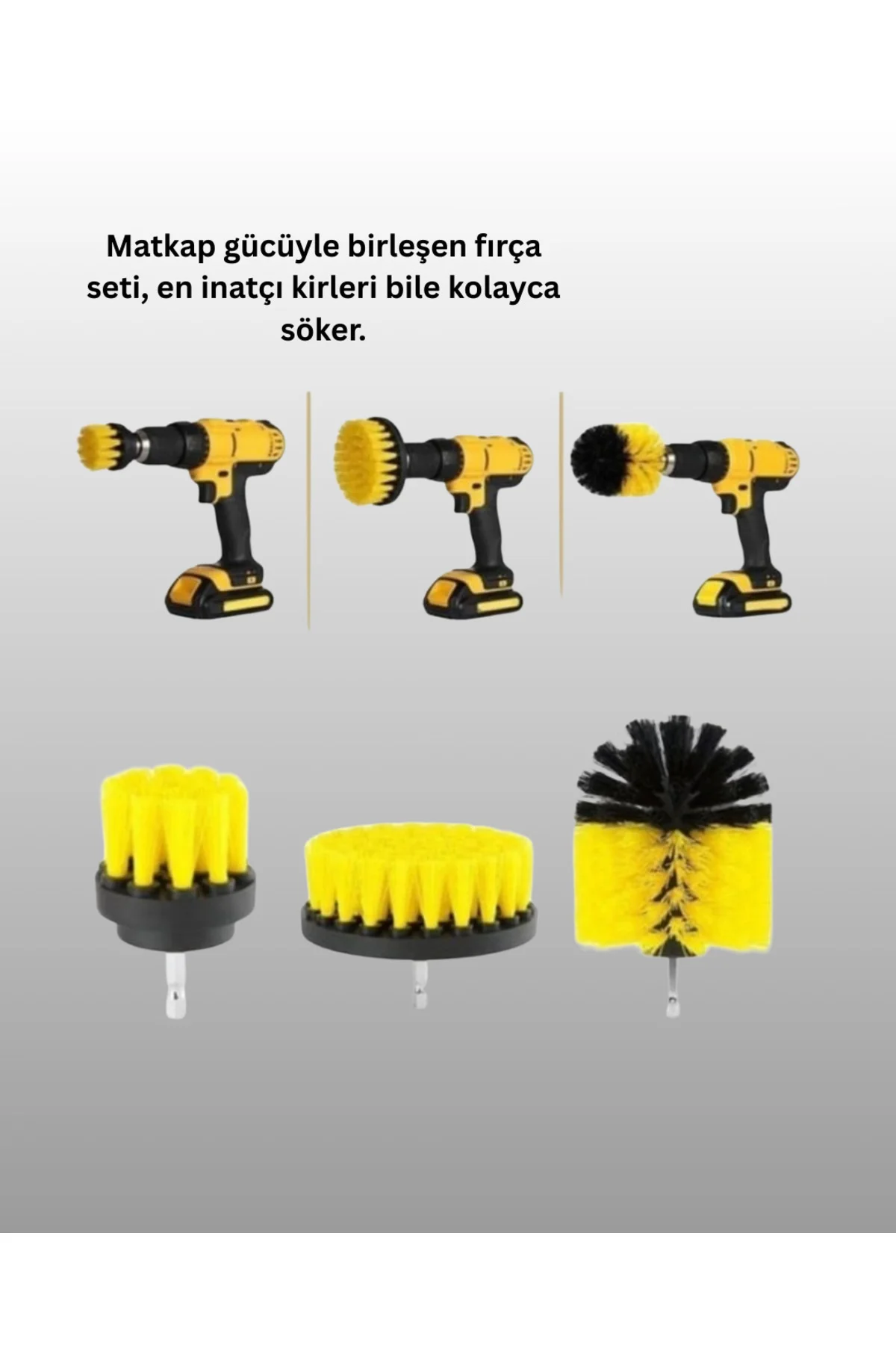3’lü Matkap Ucu Temizlik Fırçası Seti Çok Amaçlı