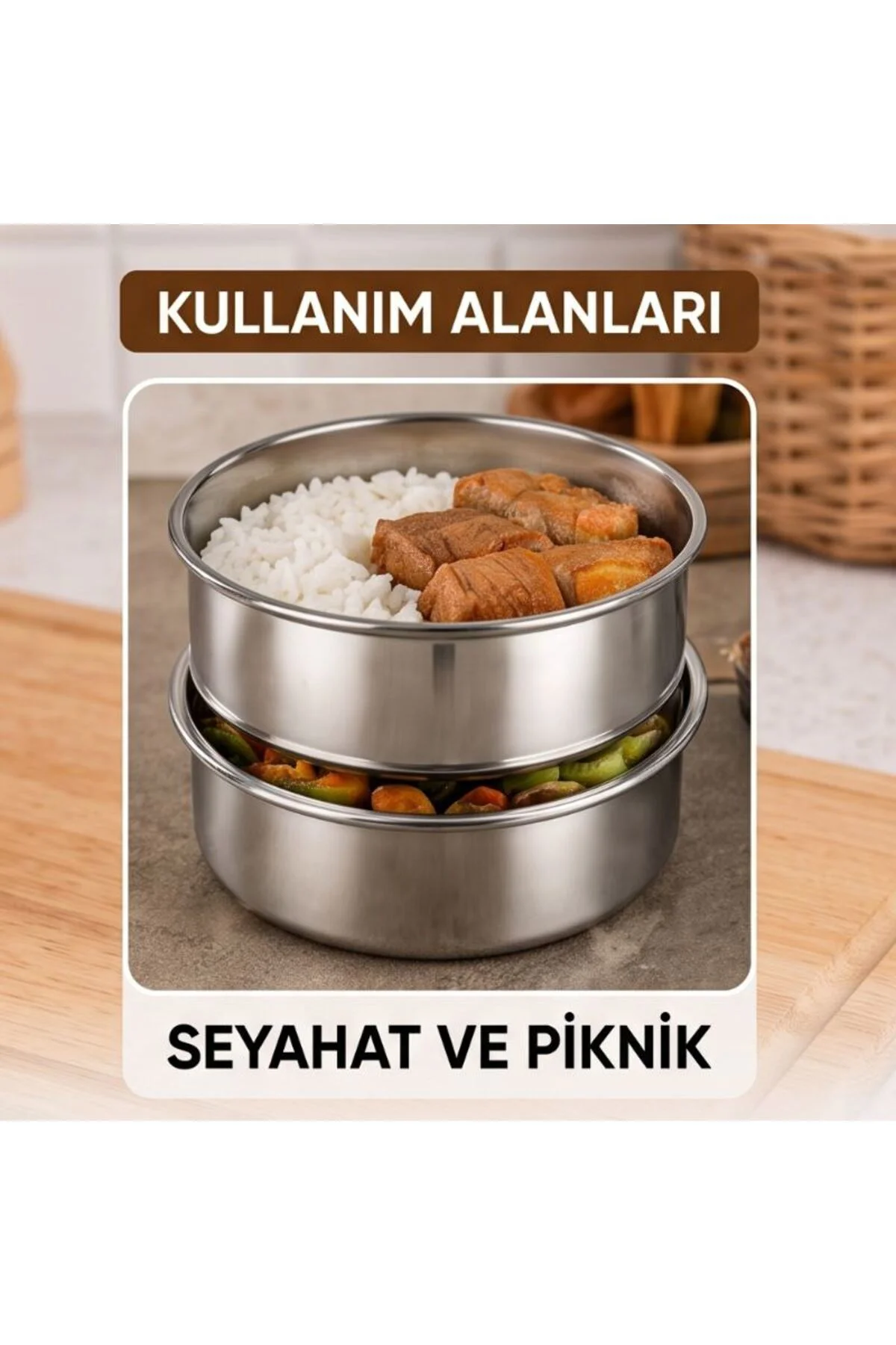 3'lü Metal Sefer Tası - Paslanmaz Çelik - 16 cm 3'lü Metal Sefer Tası - Paslanmaz Çelik - 16 cm