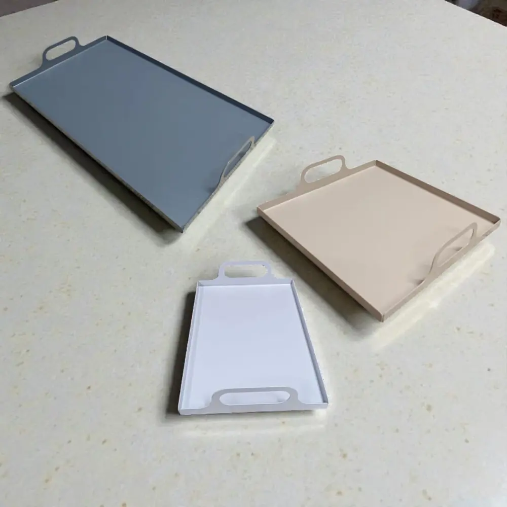 3’lü Modern Metal Nişan Tepsisi, Çay Tepsisi, Sunum Tepsisi