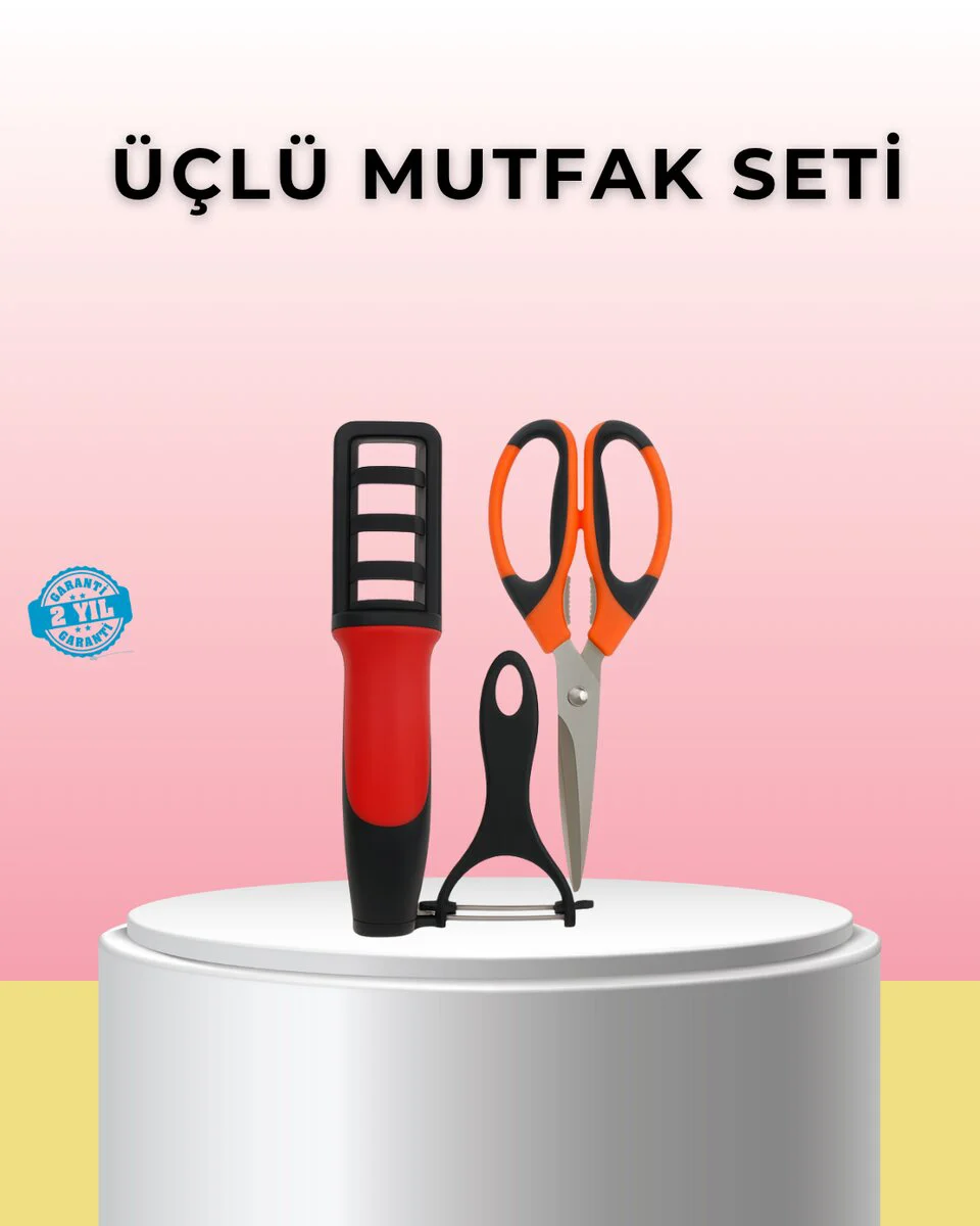 3'lü Mutfak Makas Seti – Keskin Et Sebze ve Şişe Açma Makası Fiyatı, Yorumları ve Özellikleri