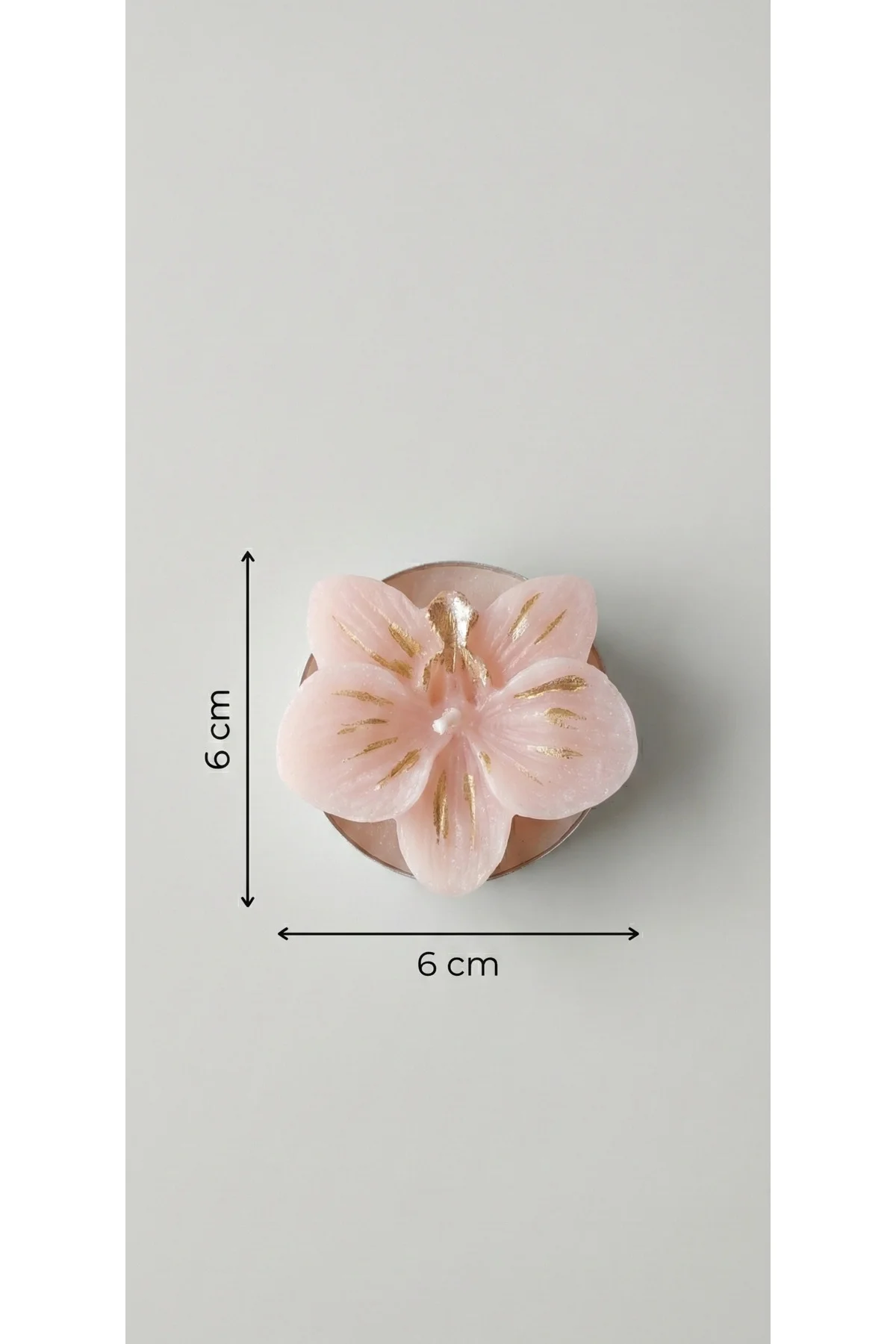 3'lü Orkide Tealight Dekoratif Soya Mum