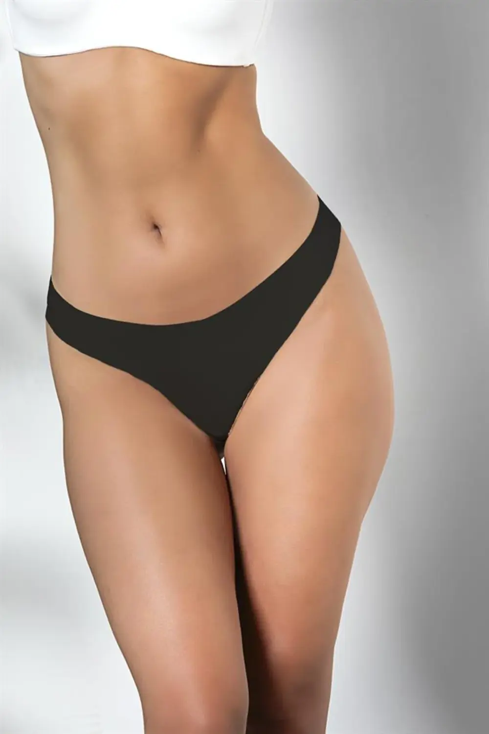 3'lü Paket Dikişsiz, İz Yapmaz, Lazer Kesim, String Külot Siyah (