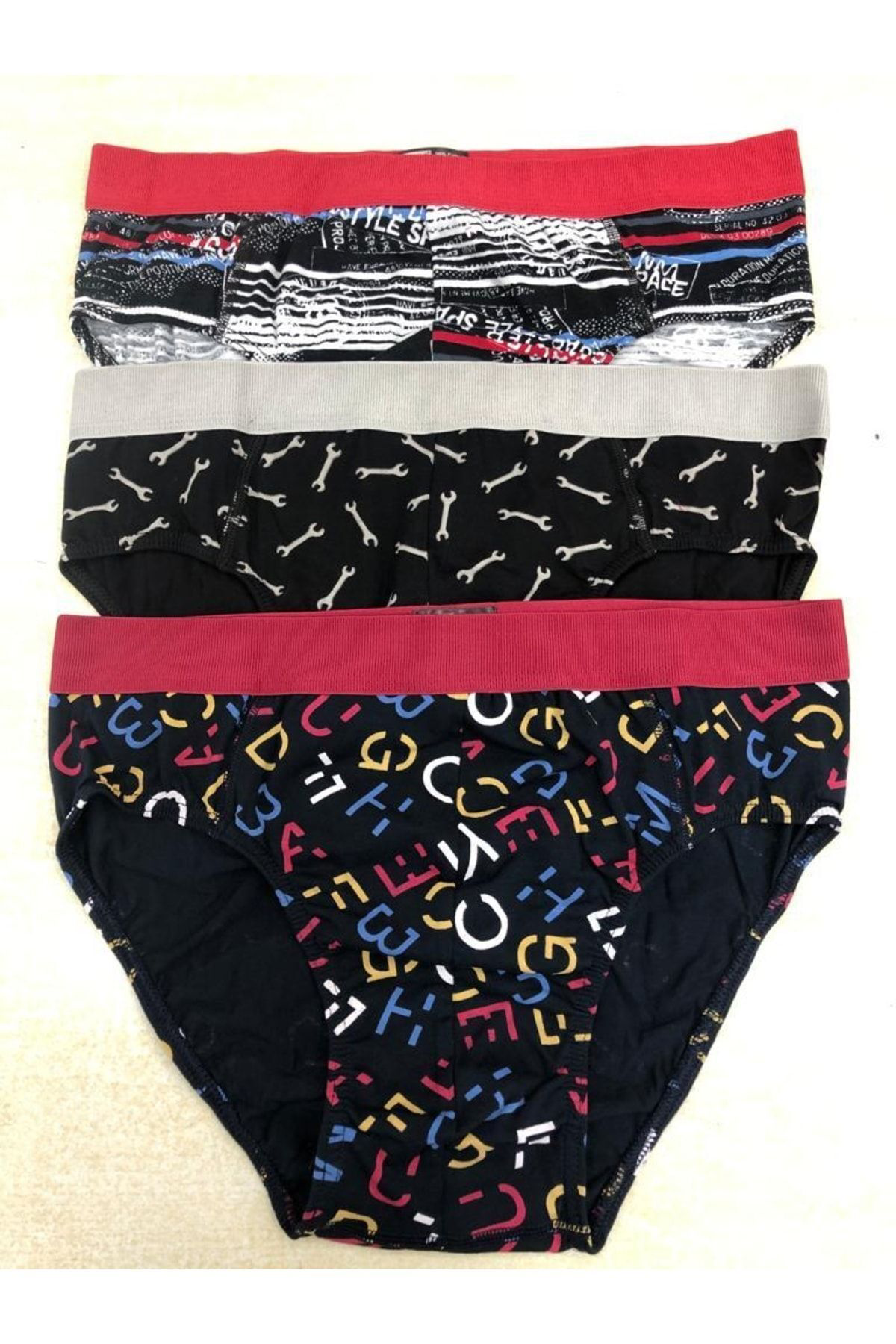 Berrak İç Giyim 3'Lü Paket Erkek Likralı Slip Külot 4418-1