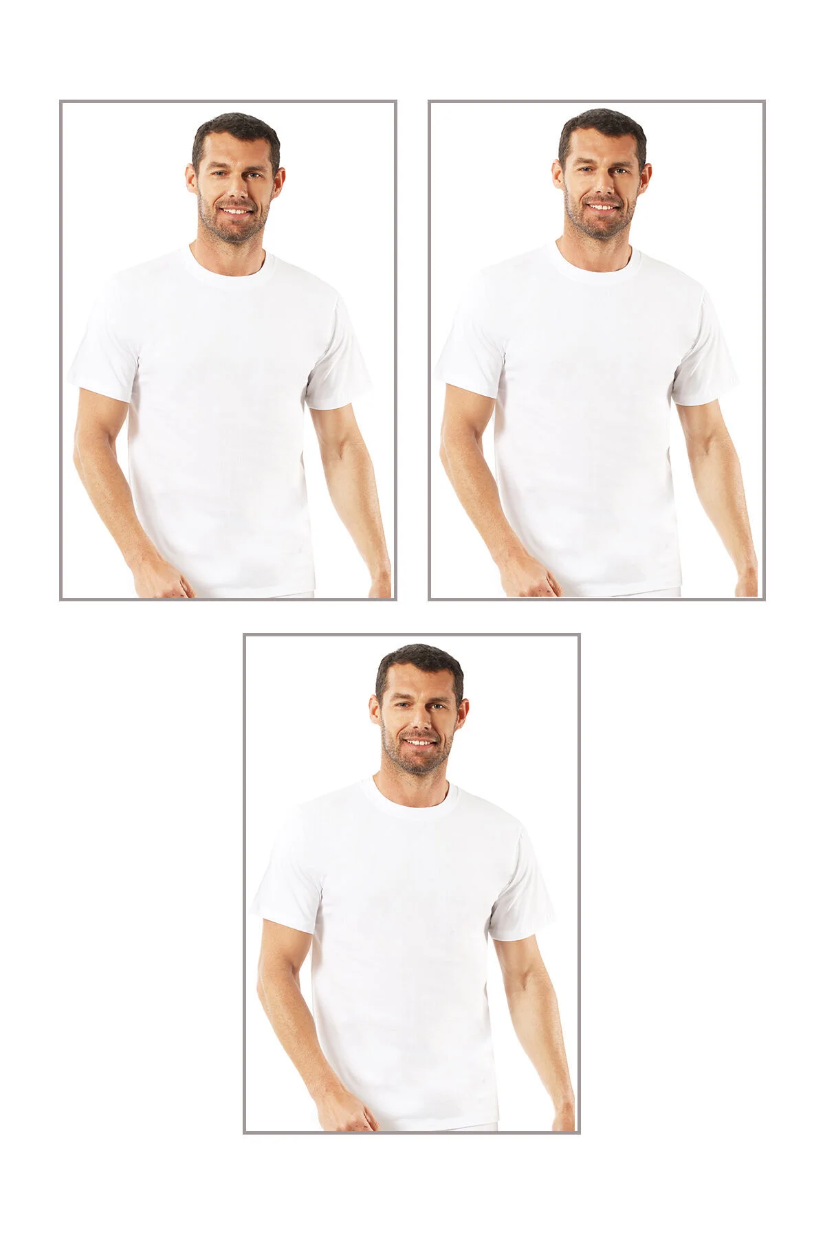 3'lü Paket Erkek Pamuklu Penye Esnek Rahat Kapalı Yaka Atlet Fani