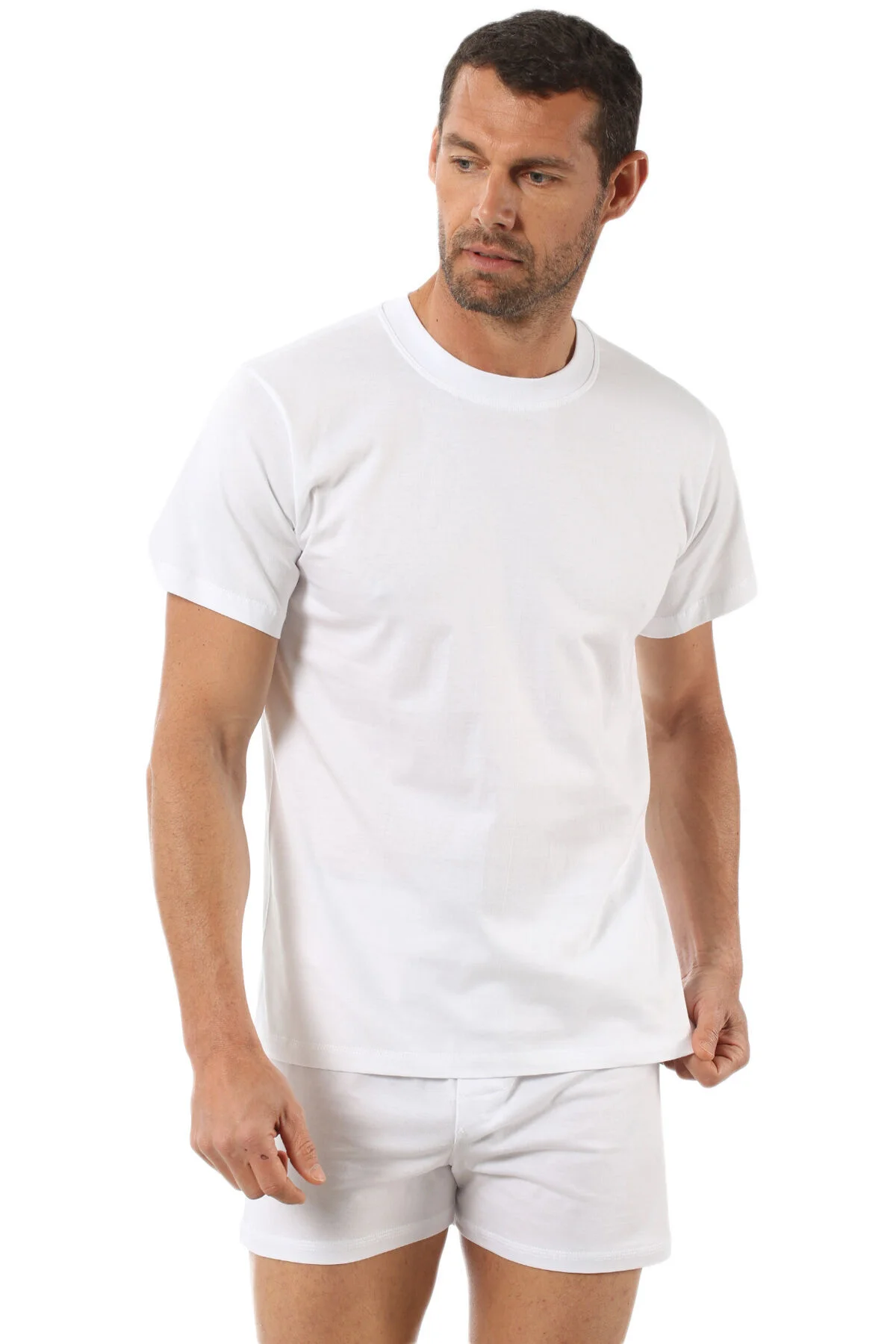 3'lü Paket Erkek Pamuklu Penye Esnek Rahat Kapalı Yaka Atlet Fani