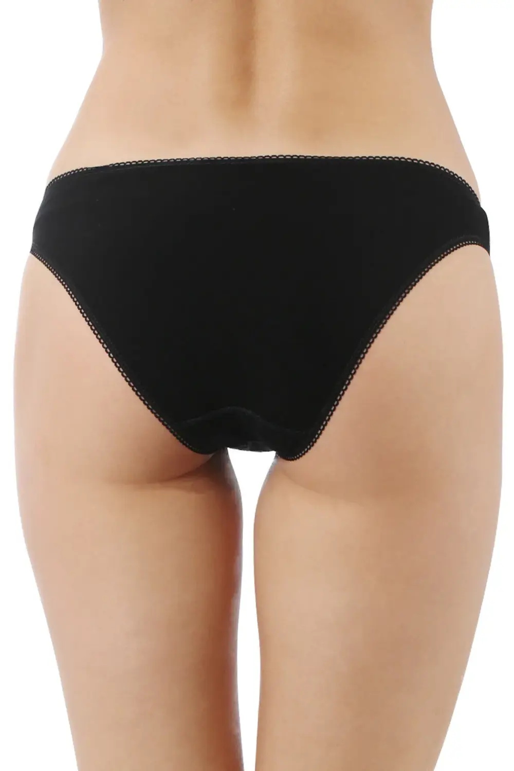 3'lü Paket Kadın Pamuklu Ön Kısmı Dantelli Slip Külot