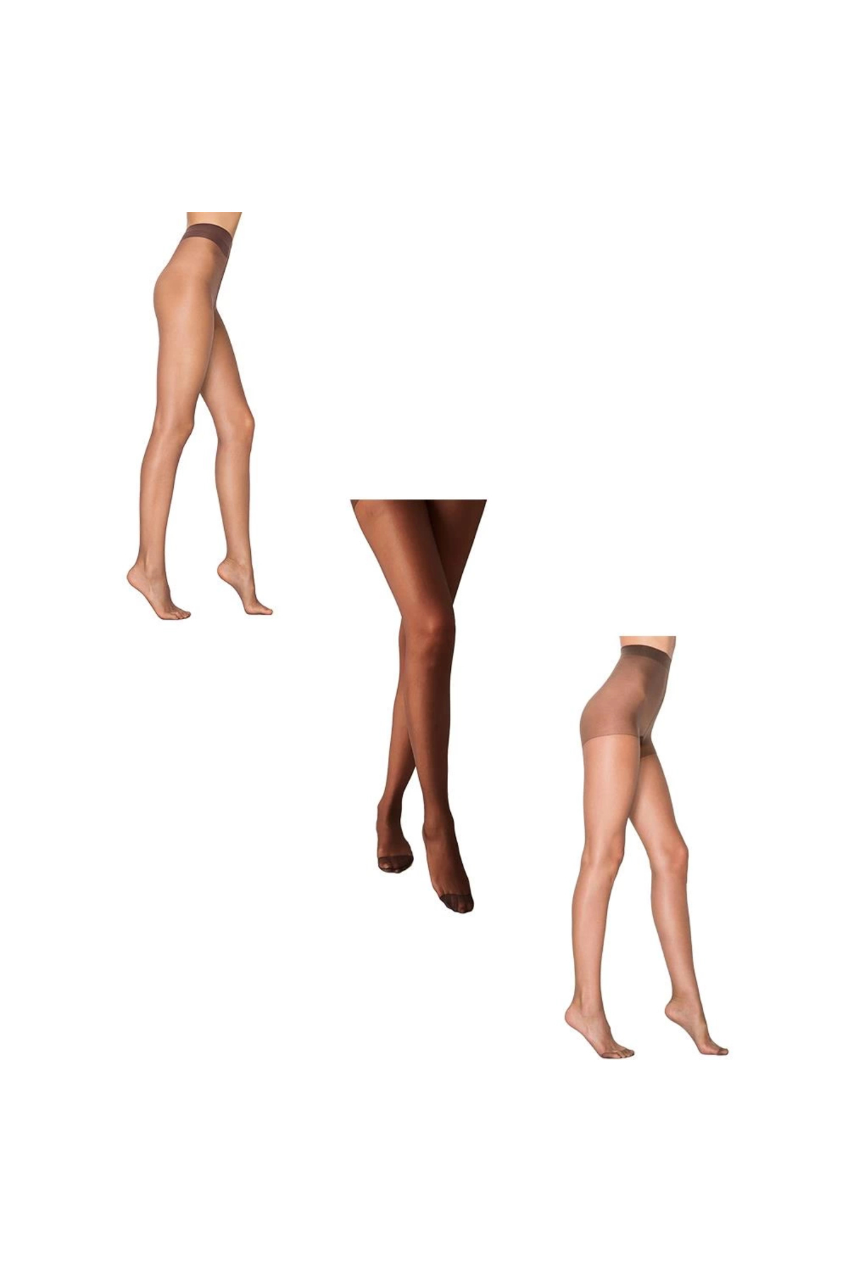 3'lü Paket Likra Fit 15 Parlak Külotlu Çorap XXL (Kestane-Mürdüm-