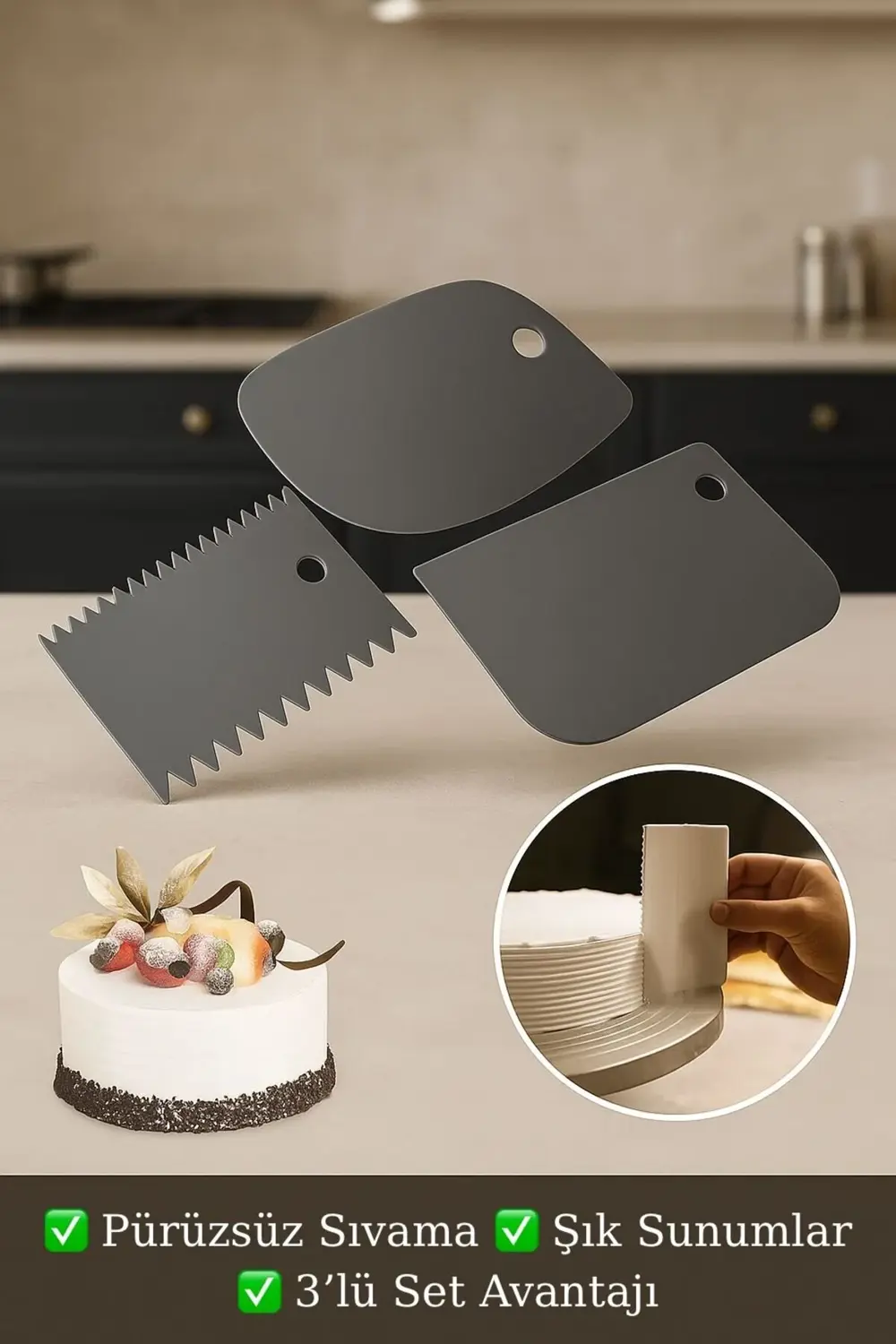 3’lü Pasta Sıvama Spatula Seti