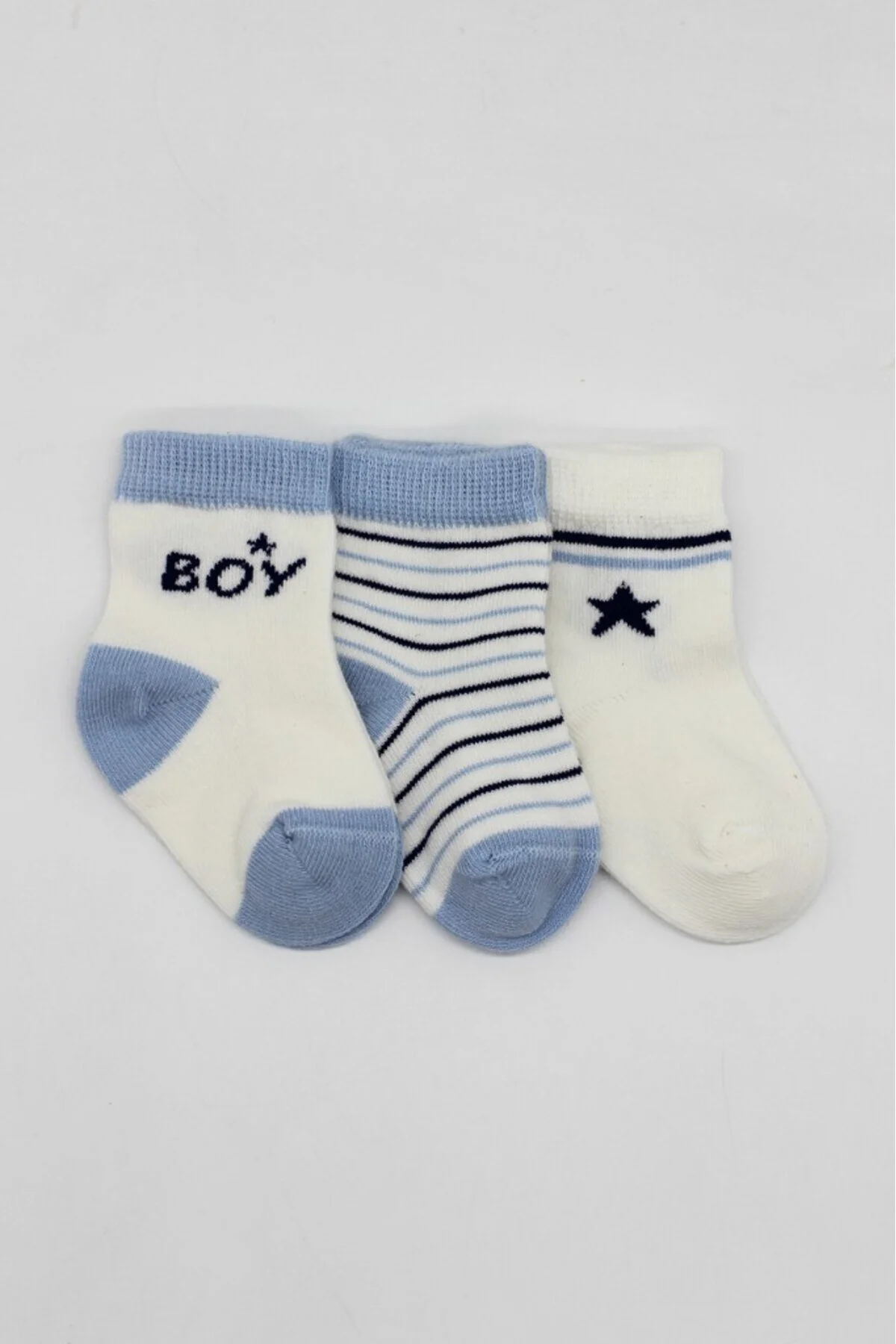 3'Lü Penye Boy And Girl Soket Çorap BS10114 Mavi