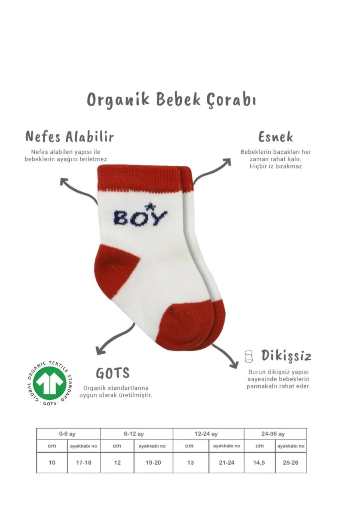 3'Lü Penye Boy And Girl Soket Çorap BS10114 Kırmızı